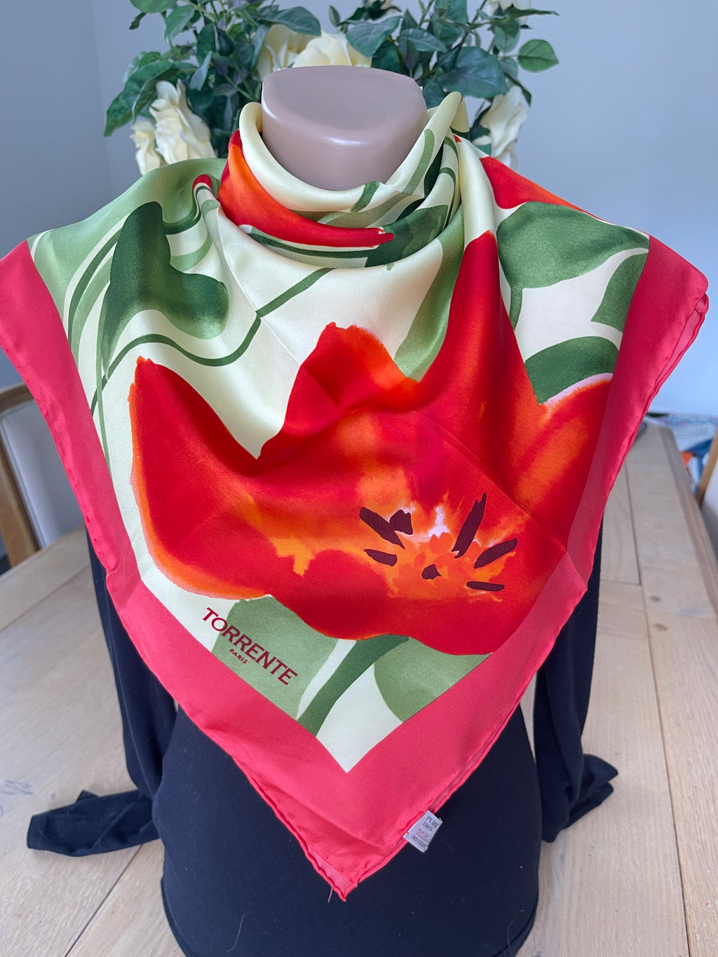 TORRENTE carré foulard scarf schal sjaal seide soie silk