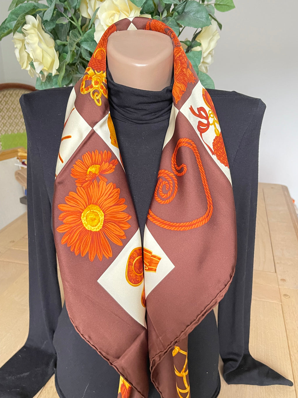 NINA RICCI foulard scarf schal sjaal seide silk soie