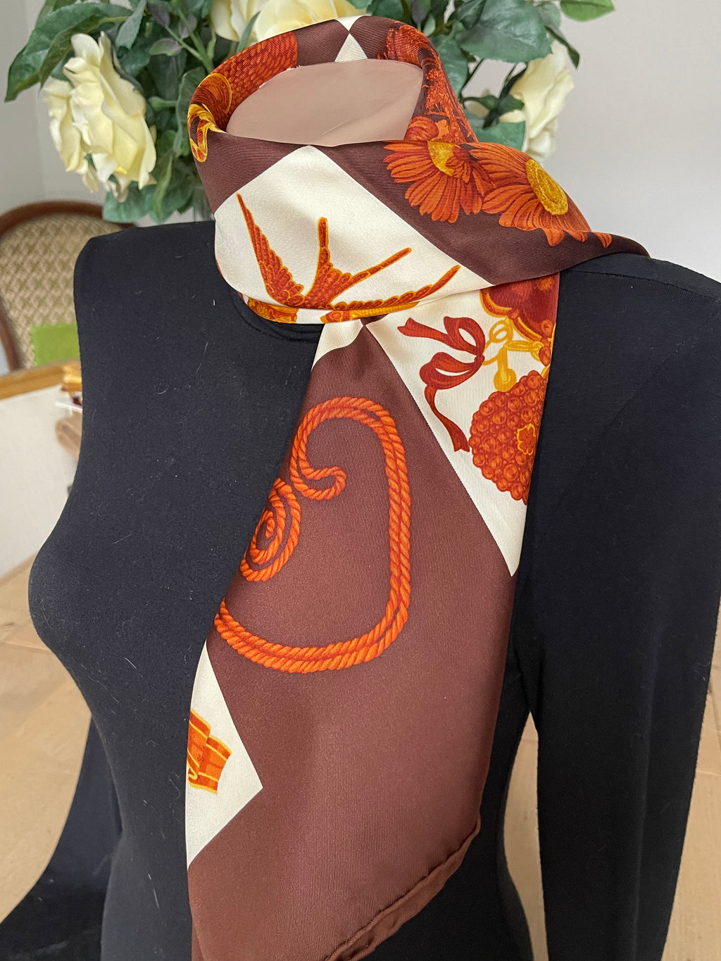 NINA RICCI foulard scarf schal sjaal seide silk soie