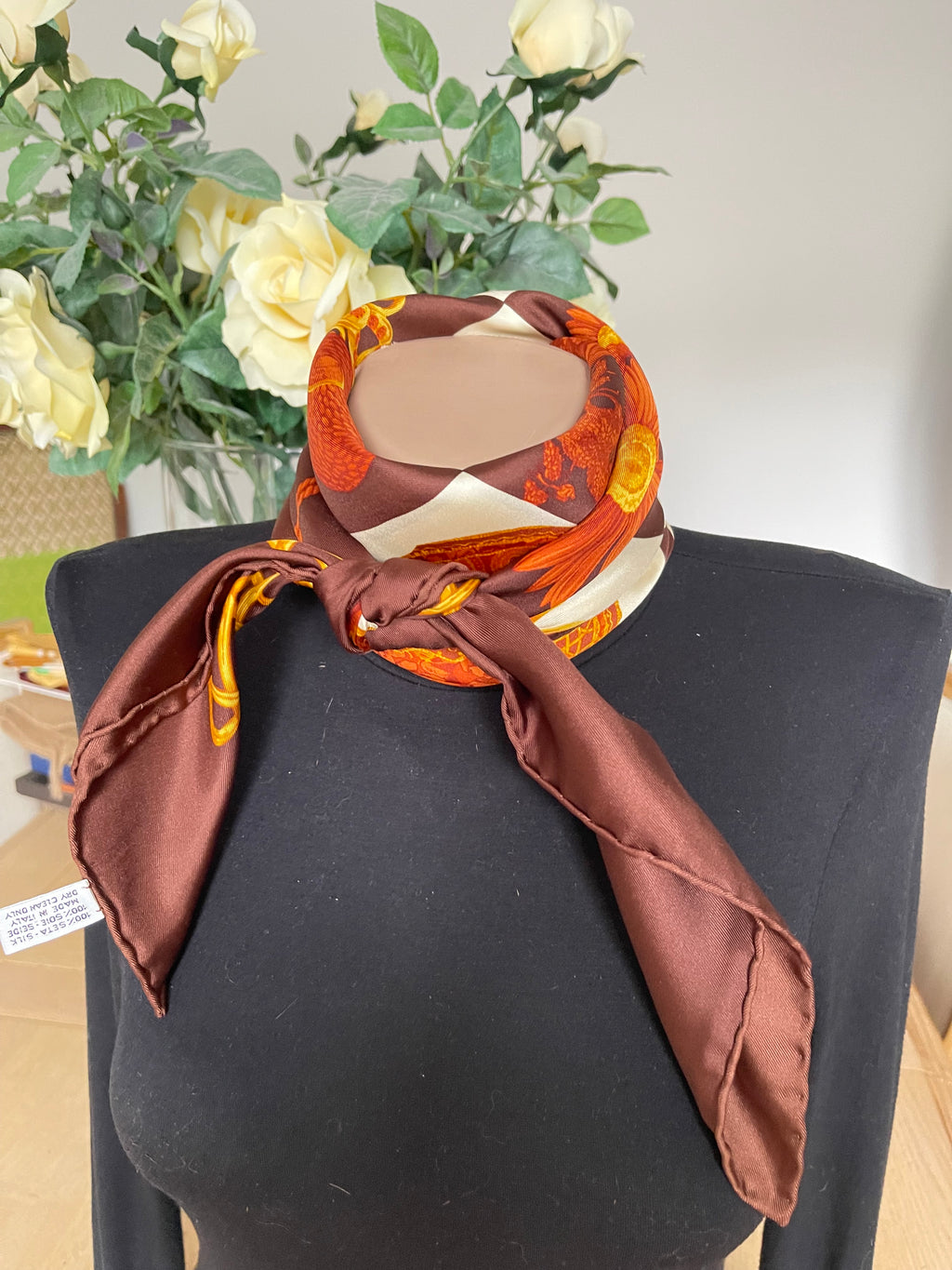NINA RICCI foulard scarf schal sjaal seide silk soie