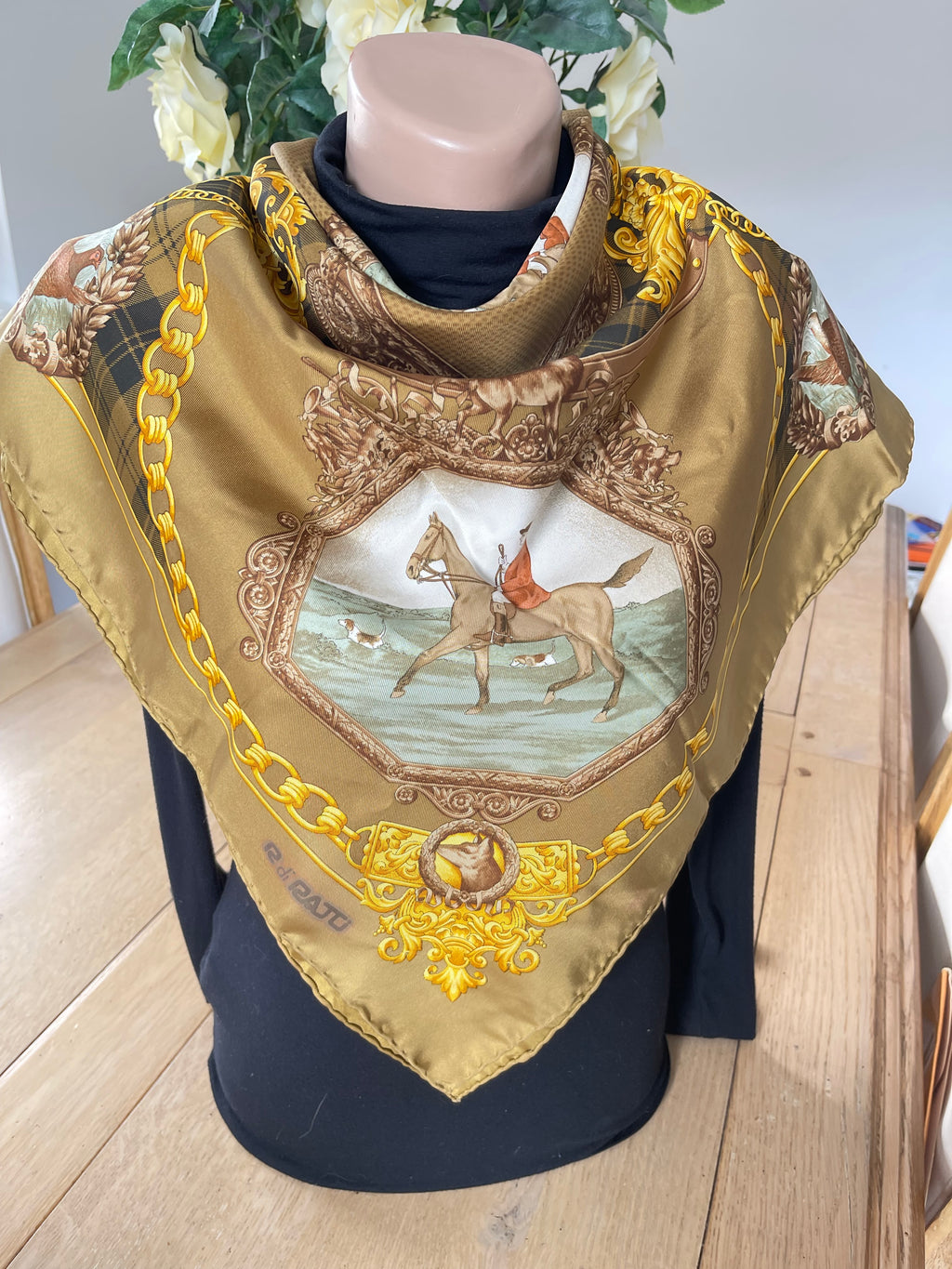 R DI RATTI foulard carré scarf sjaal schal seide silk soie