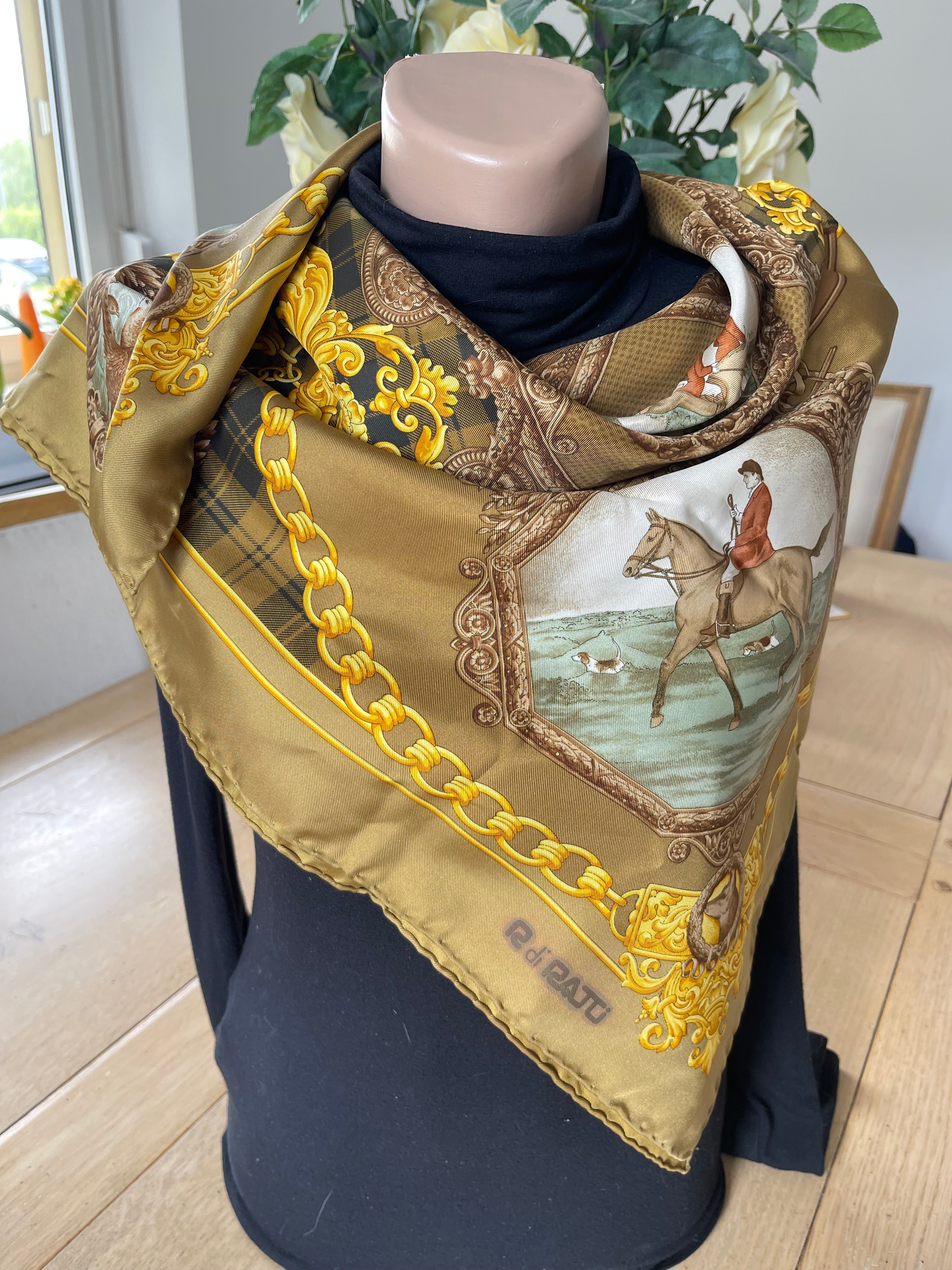 R DI RATTI foulard carré scarf sjaal schal seide silk soie