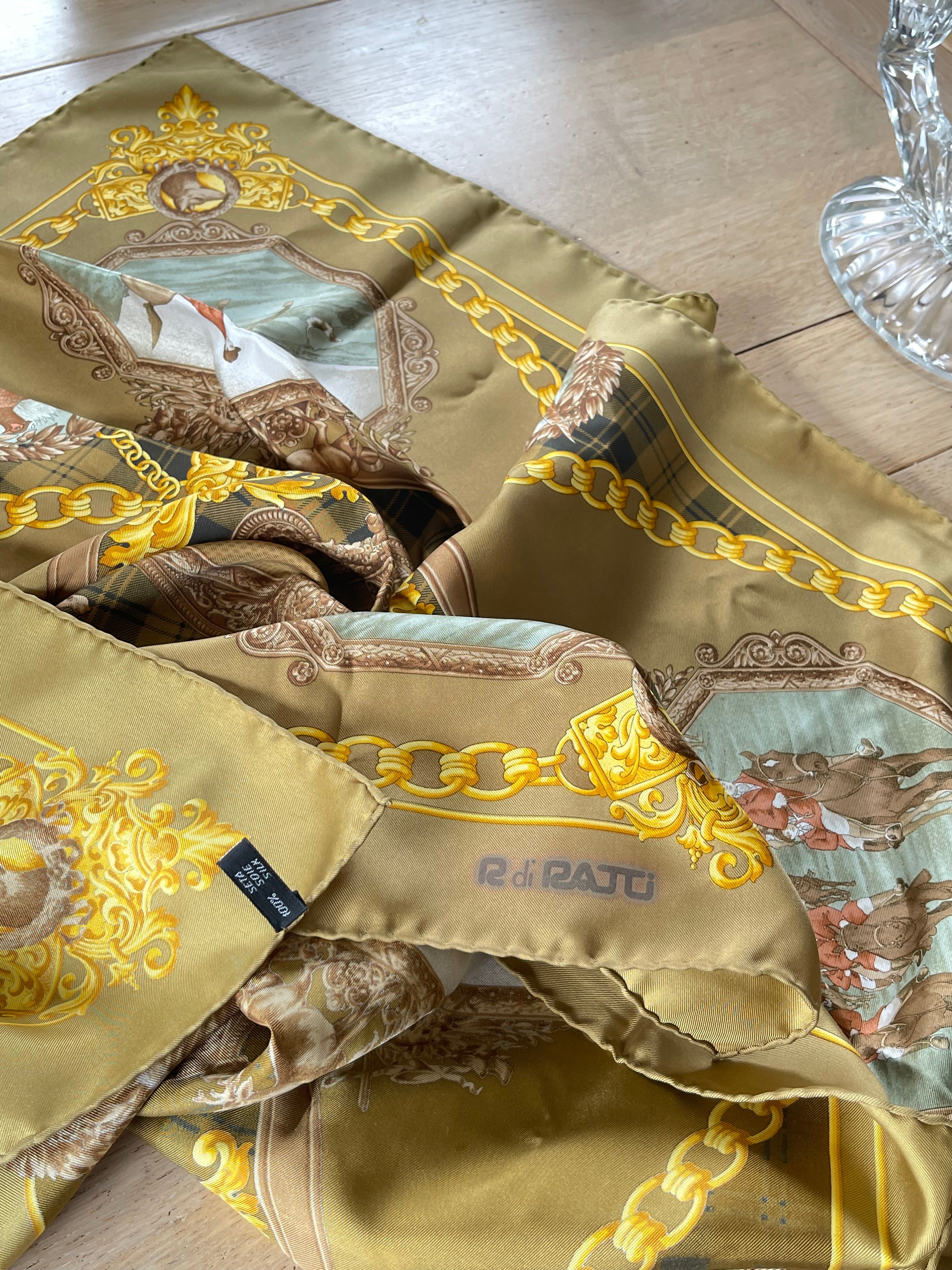 R DI RATTI foulard carré scarf sjaal schal seide silk soie