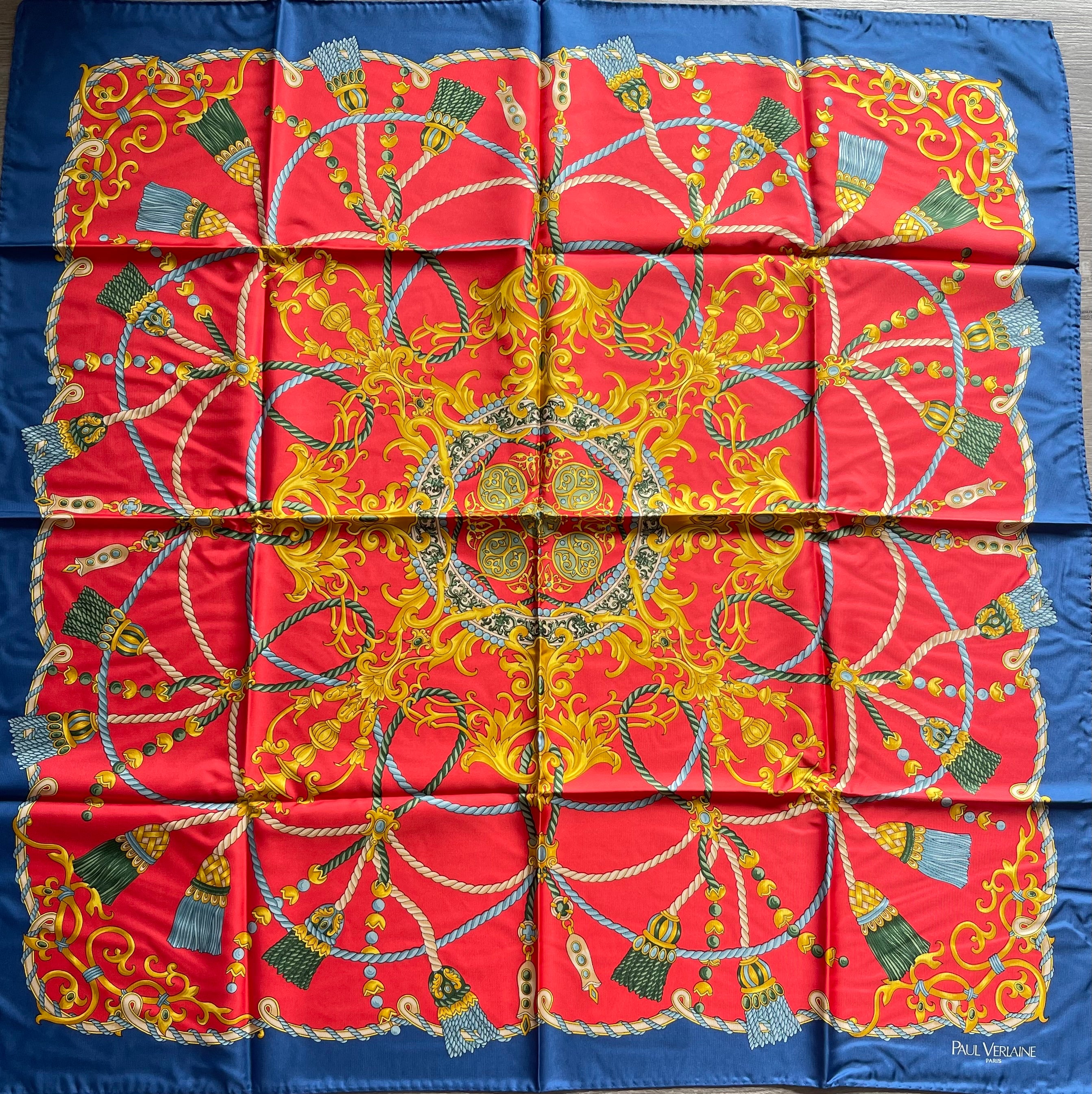 PAUL VERLAINE carré foulard schar schal sjaal seide soie silk