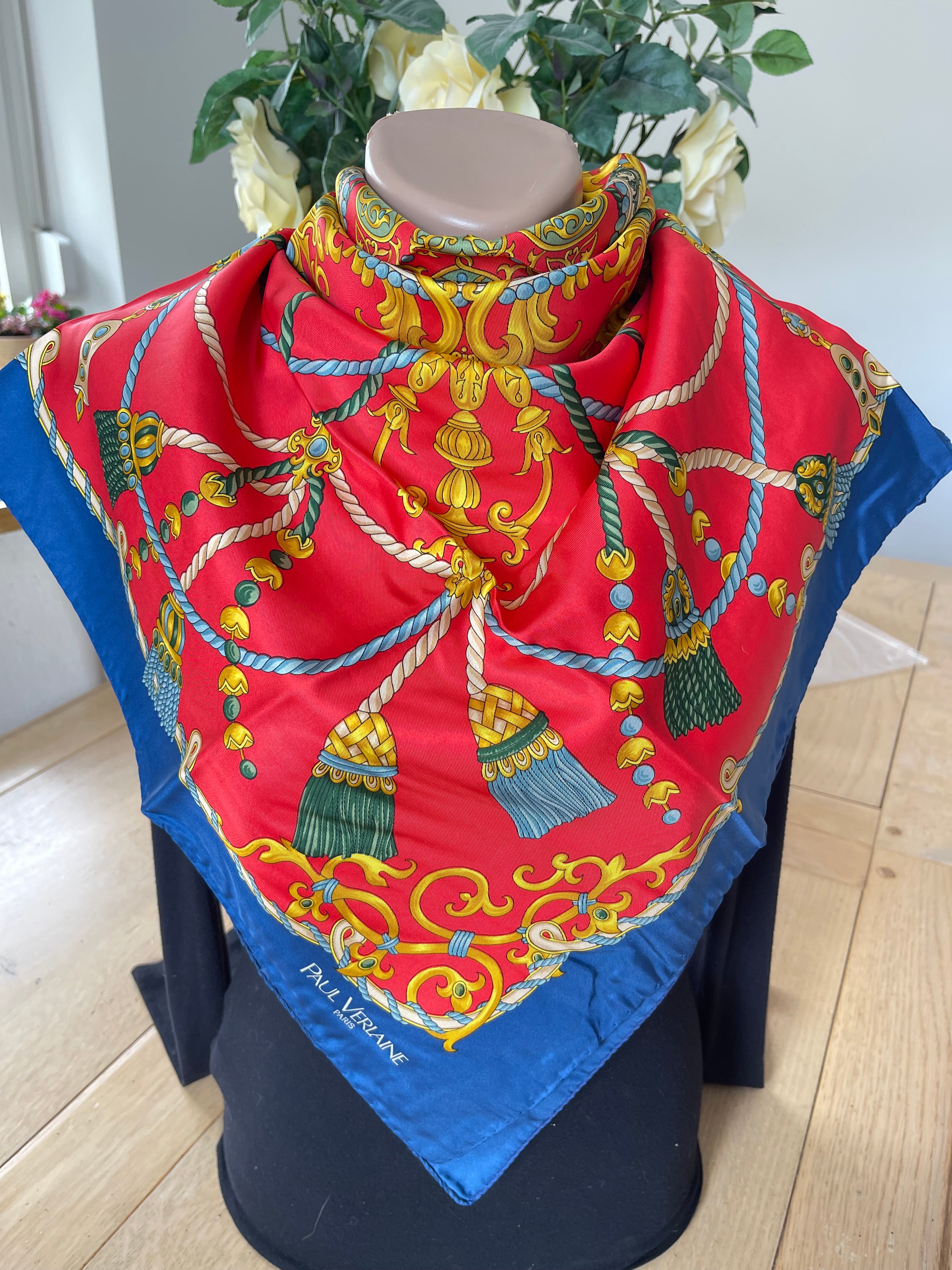PAUL VERLAINE carré foulard schar schal sjaal seide soie silk