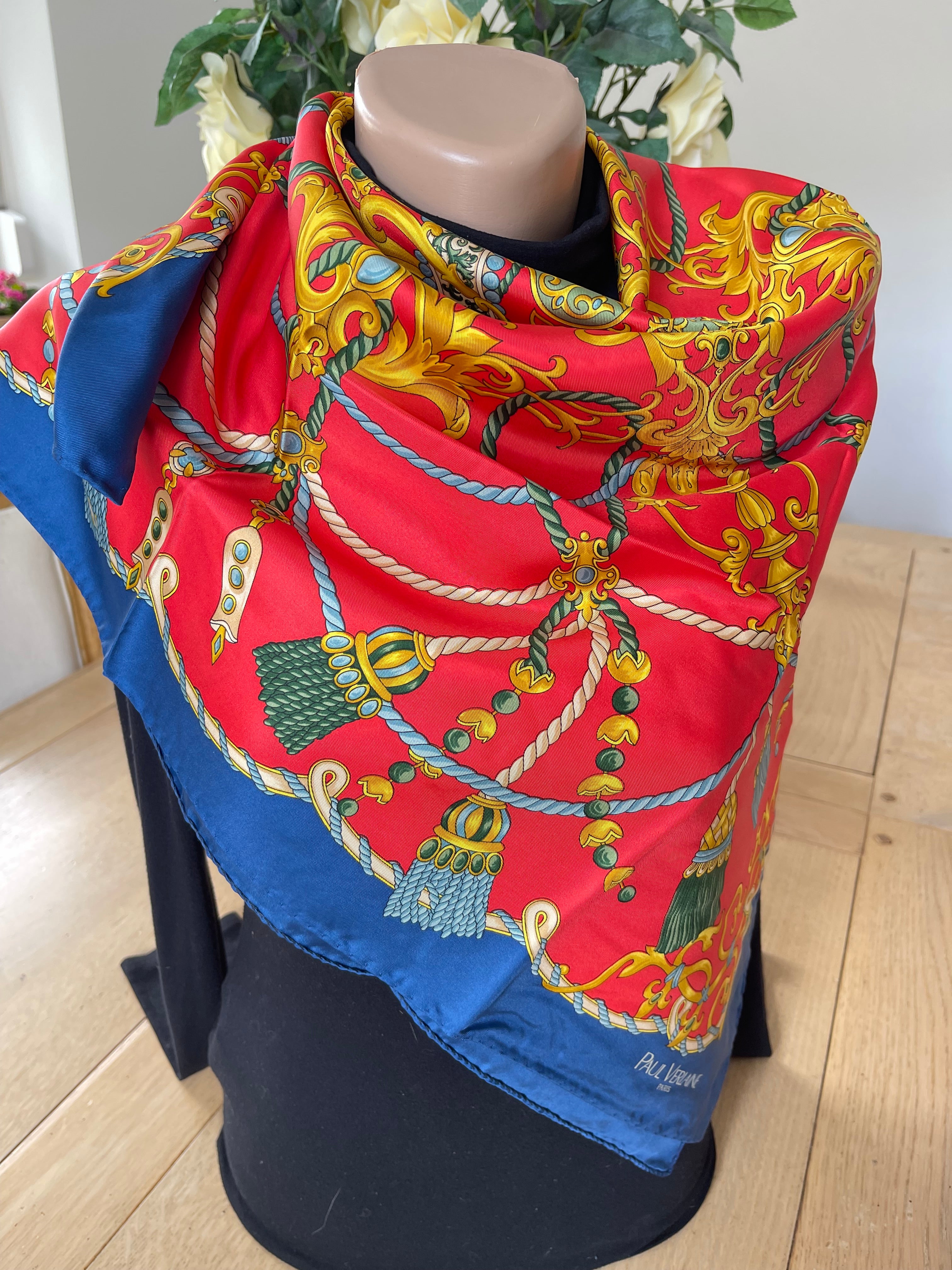 PAUL VERLAINE carré foulard schar schal sjaal seide soie silk