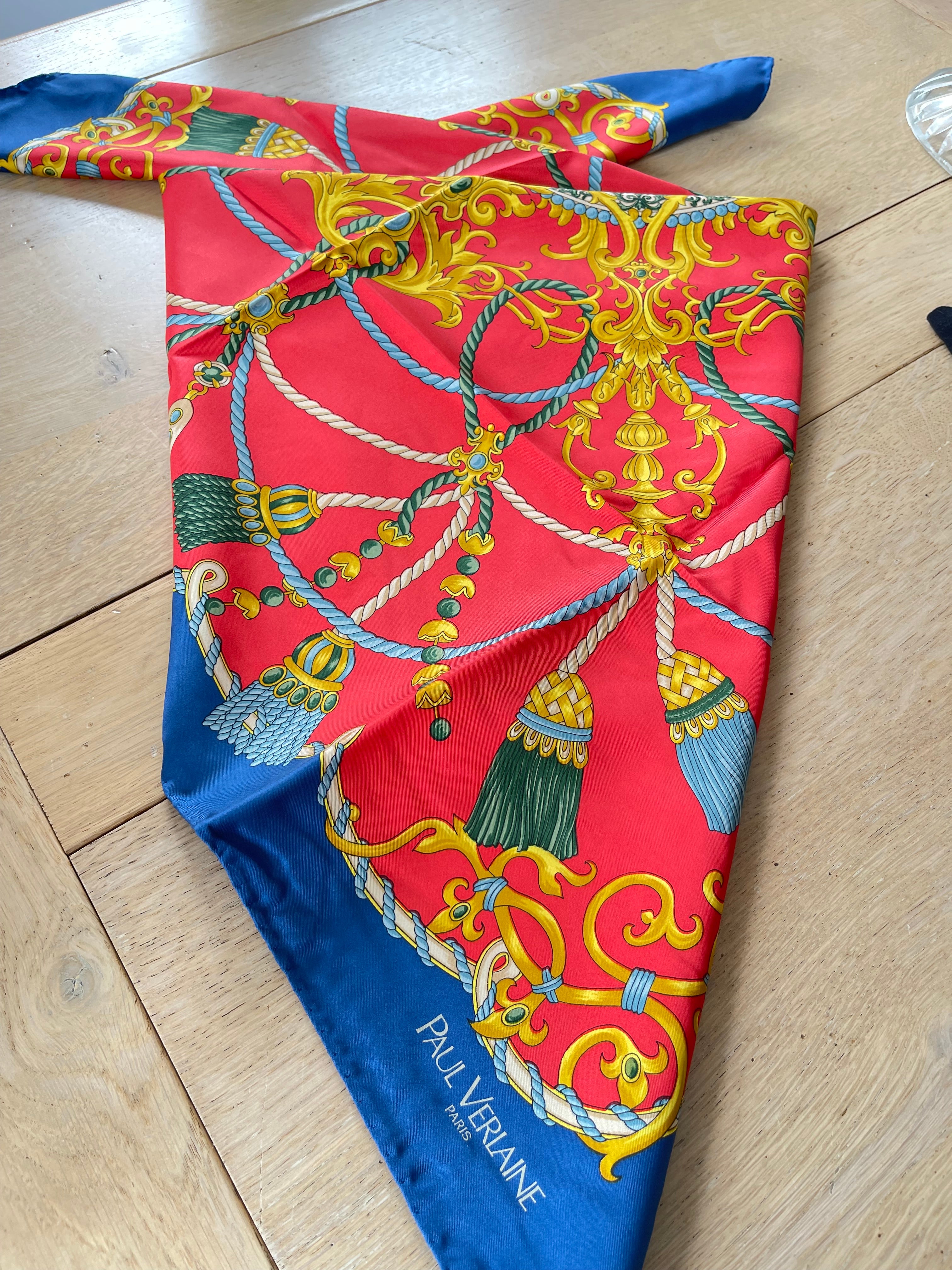 PAUL VERLAINE carré foulard schar schal sjaal seide soie silk
