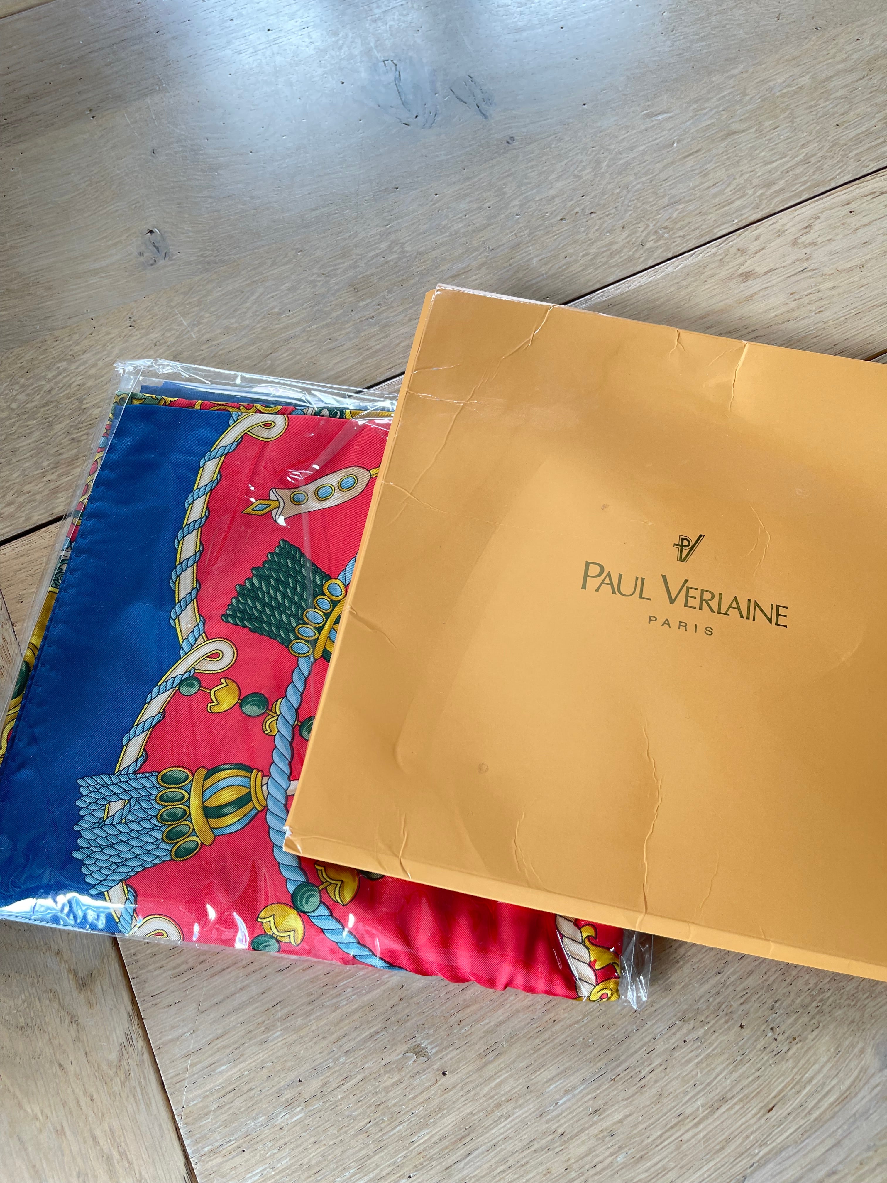 PAUL VERLAINE carré foulard schar schal sjaal seide soie silk