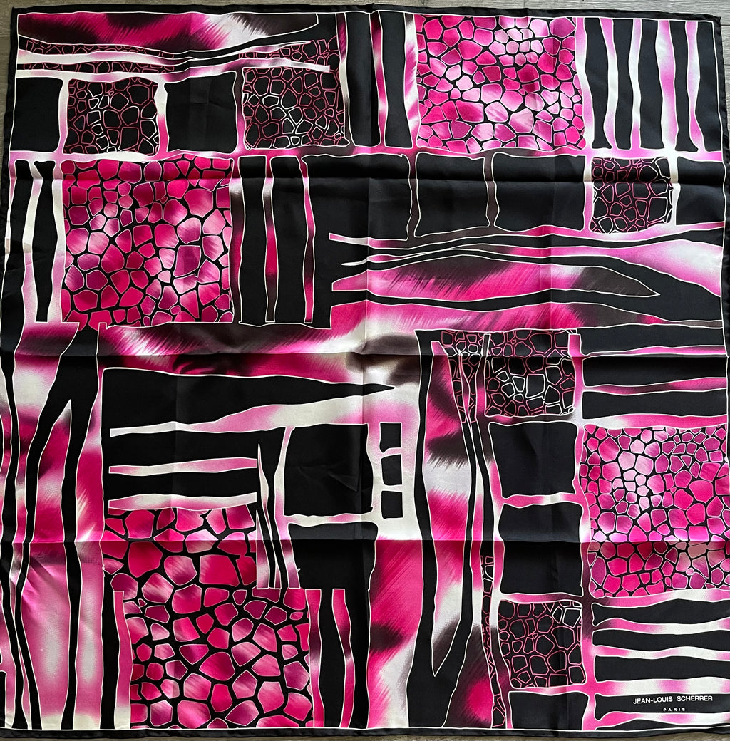 Jean Louis SCHERRER foulard carré scarf schal sjaal seide soie silk