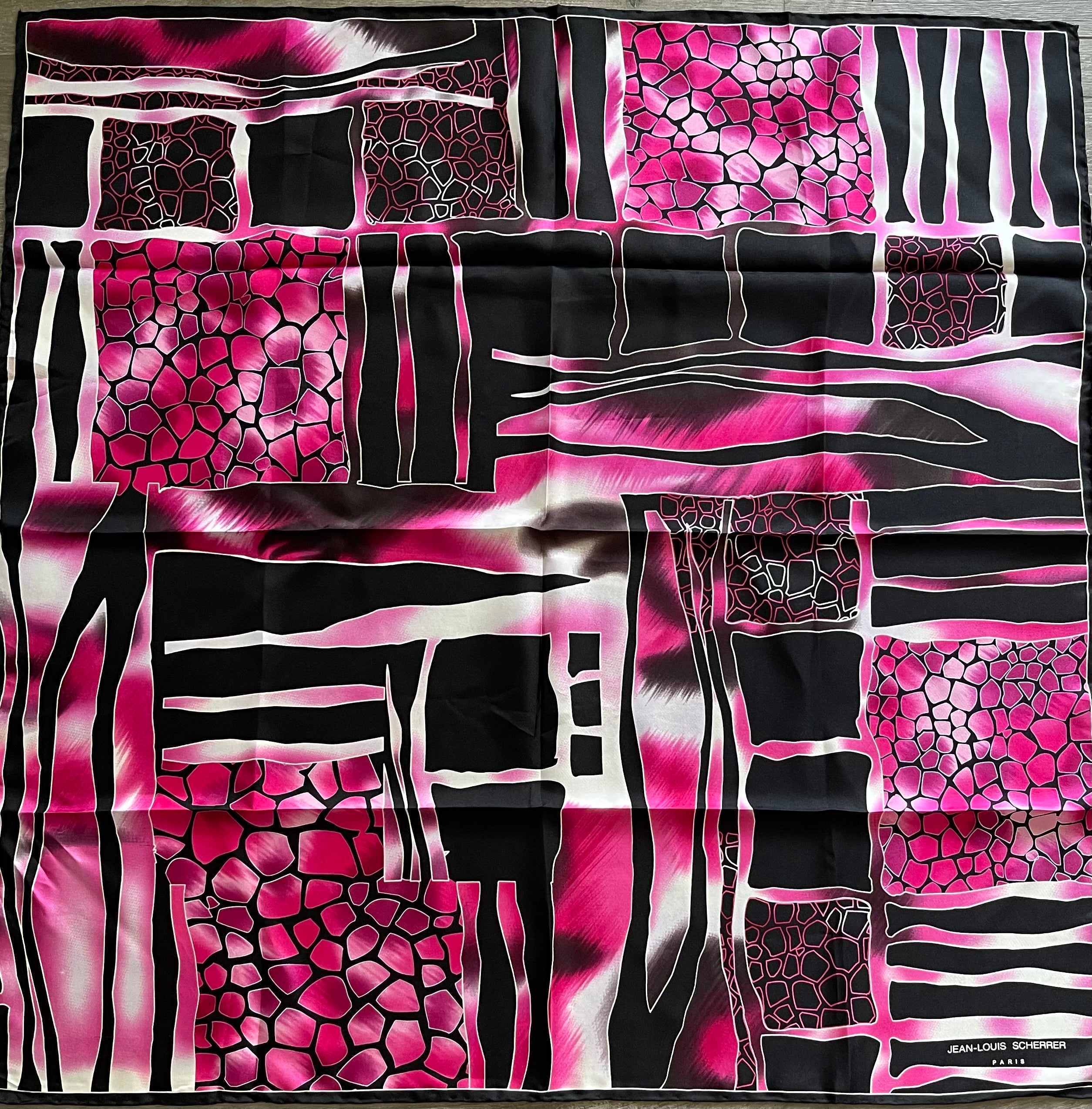 Jean Louis SCHERRER foulard carré scarf schal sjaal seide soie silk