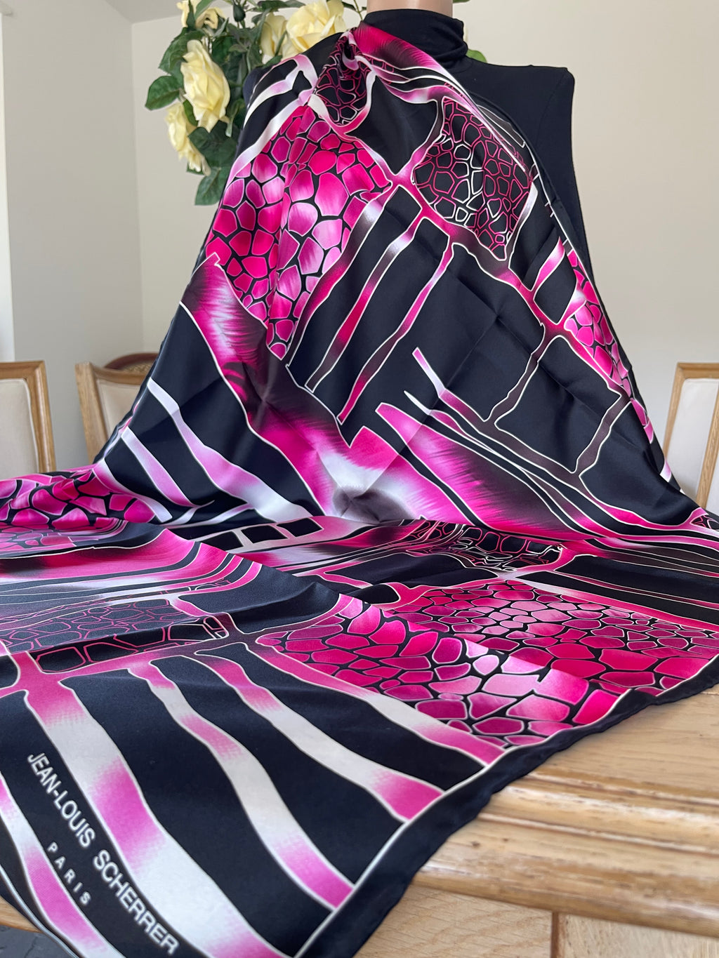 Jean Louis SCHERRER foulard carré scarf schal sjaal seide soie silk