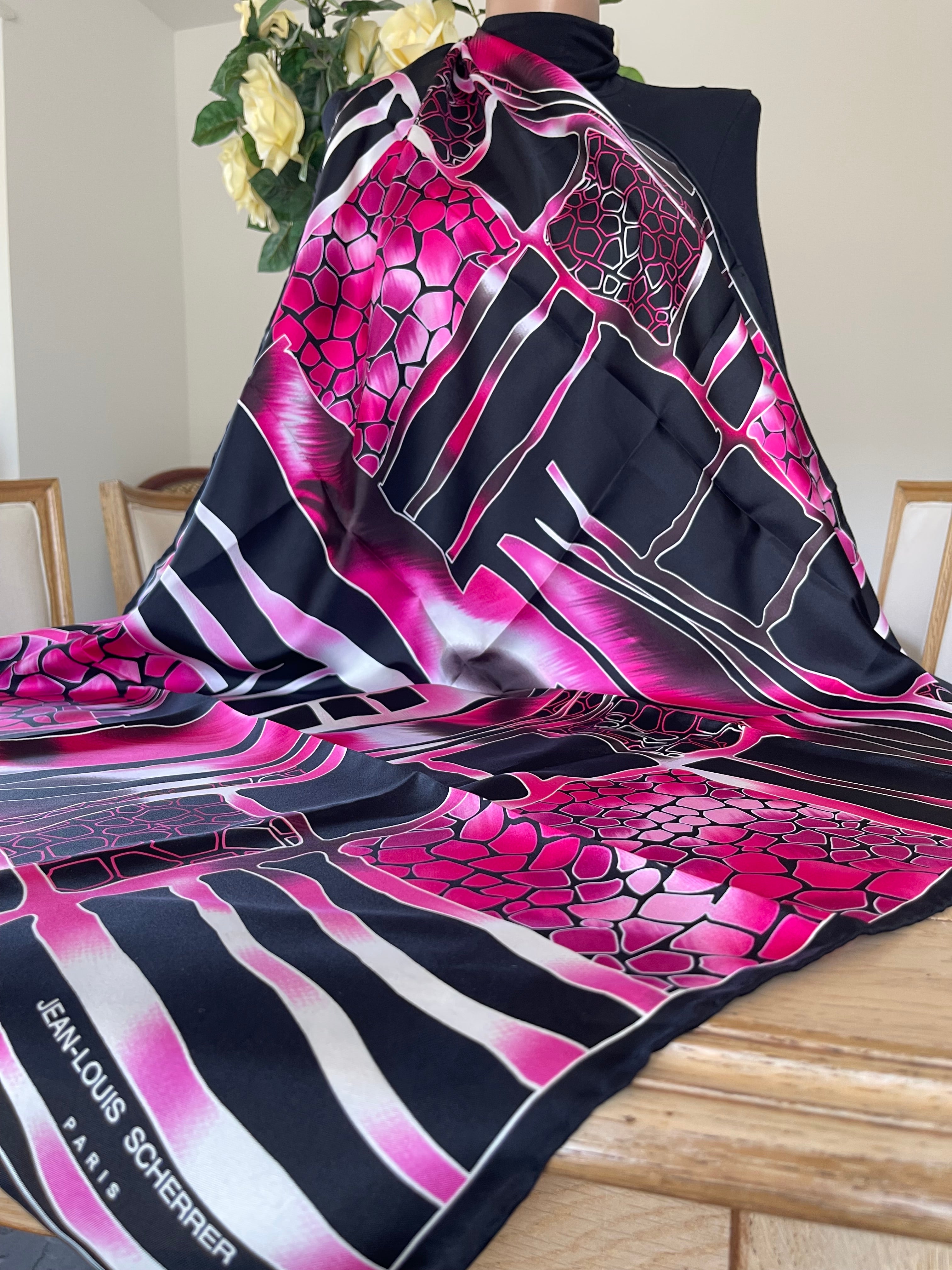 Jean Louis SCHERRER foulard carré scarf schal sjaal seide soie silk