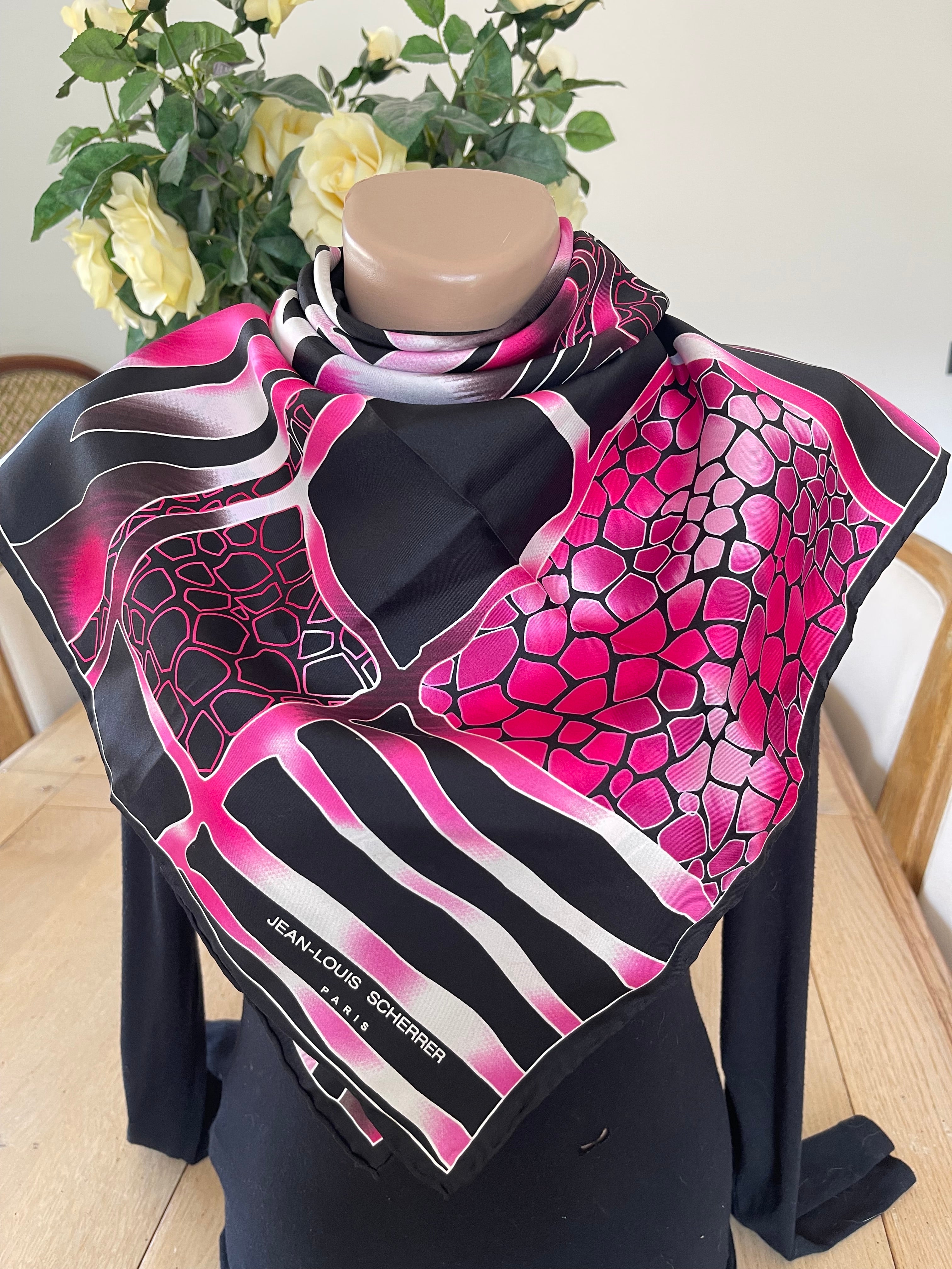 Jean Louis SCHERRER foulard carré scarf schal sjaal seide soie silk