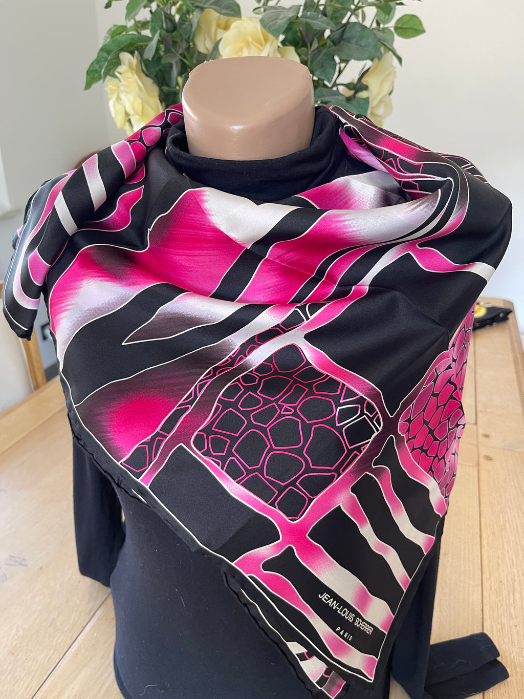 Jean Louis SCHERRER foulard carré scarf schal sjaal seide soie silk