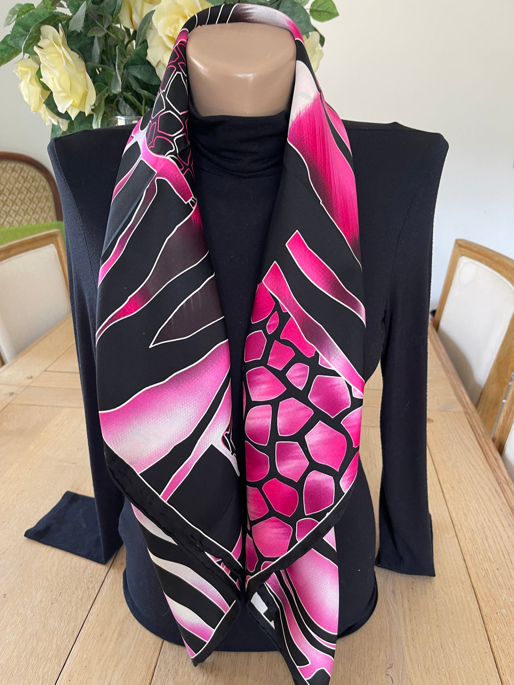 Jean Louis SCHERRER foulard carré scarf schal sjaal seide soie silk