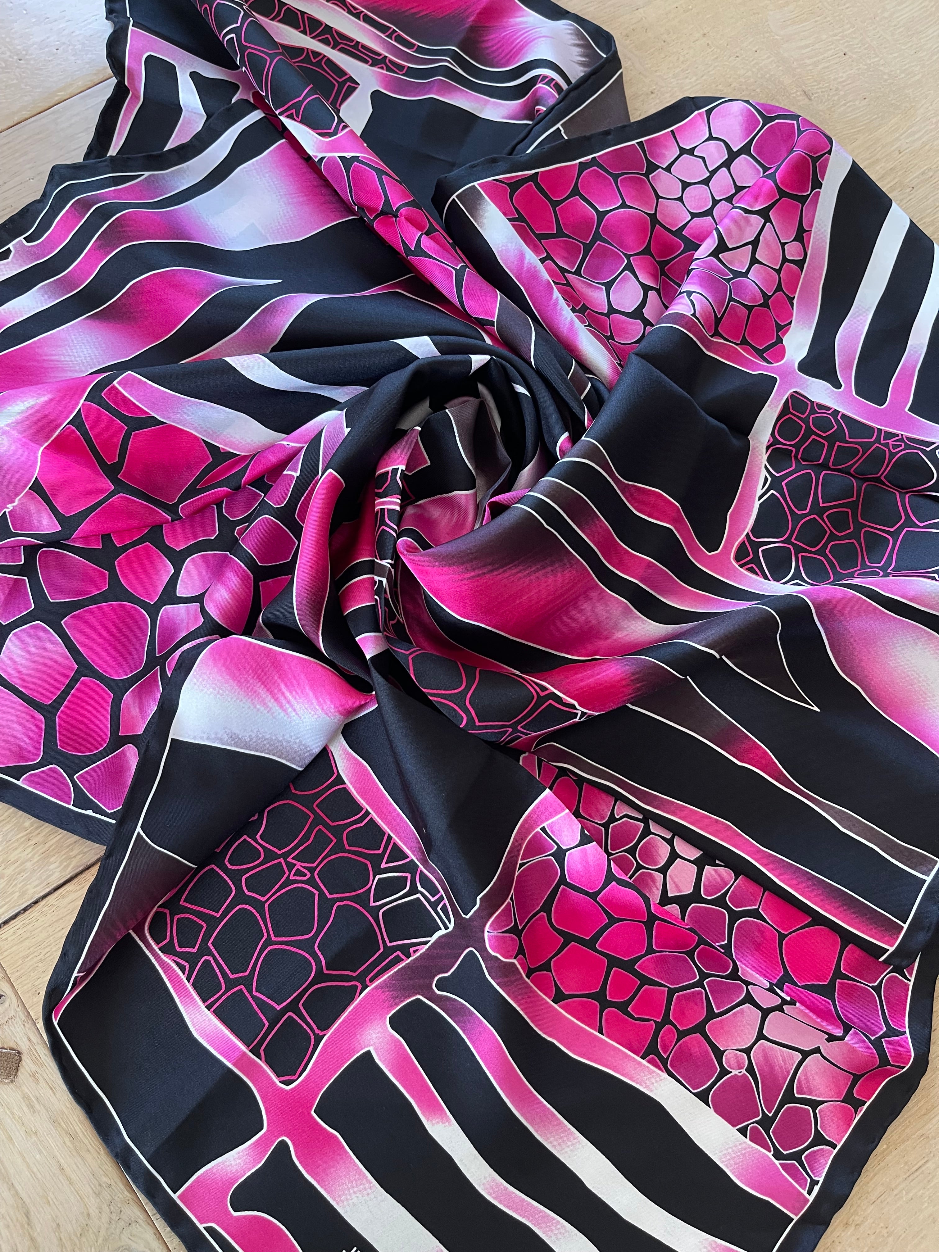 Jean Louis SCHERRER foulard carré scarf schal sjaal seide soie silk