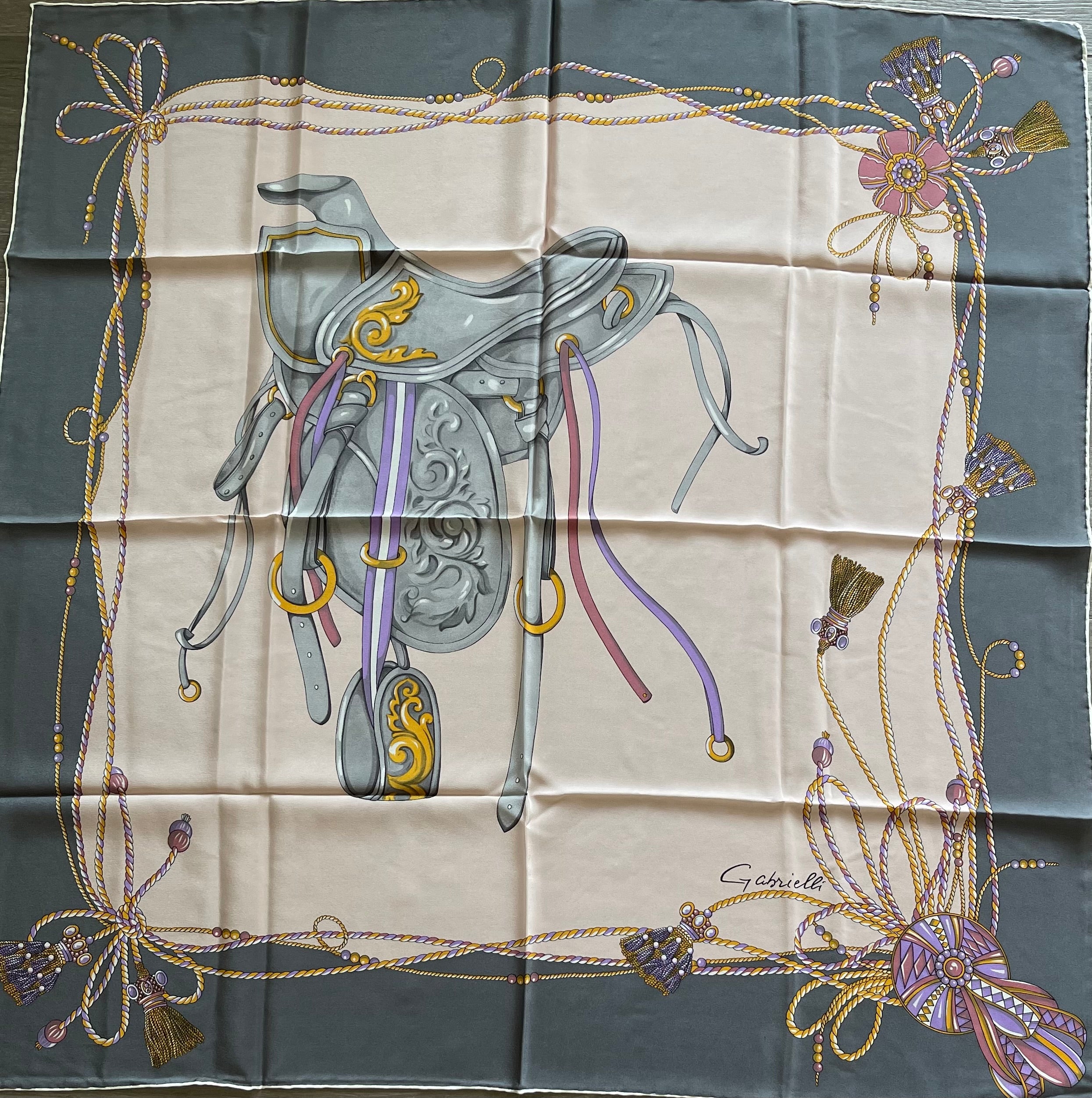 GABRIELLI foulard carré scarf schal sjaal seide soie silk