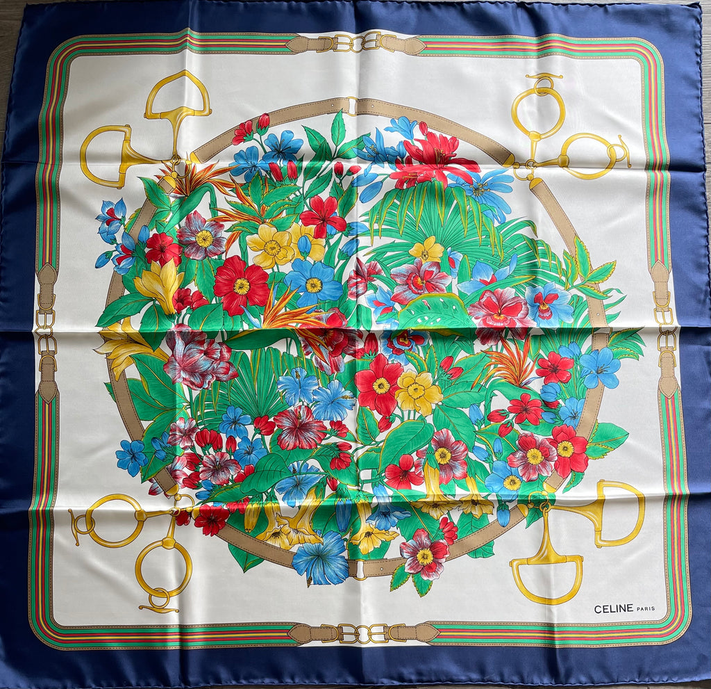 CELINE carré foulard scarf schal sjaal seide soie silk