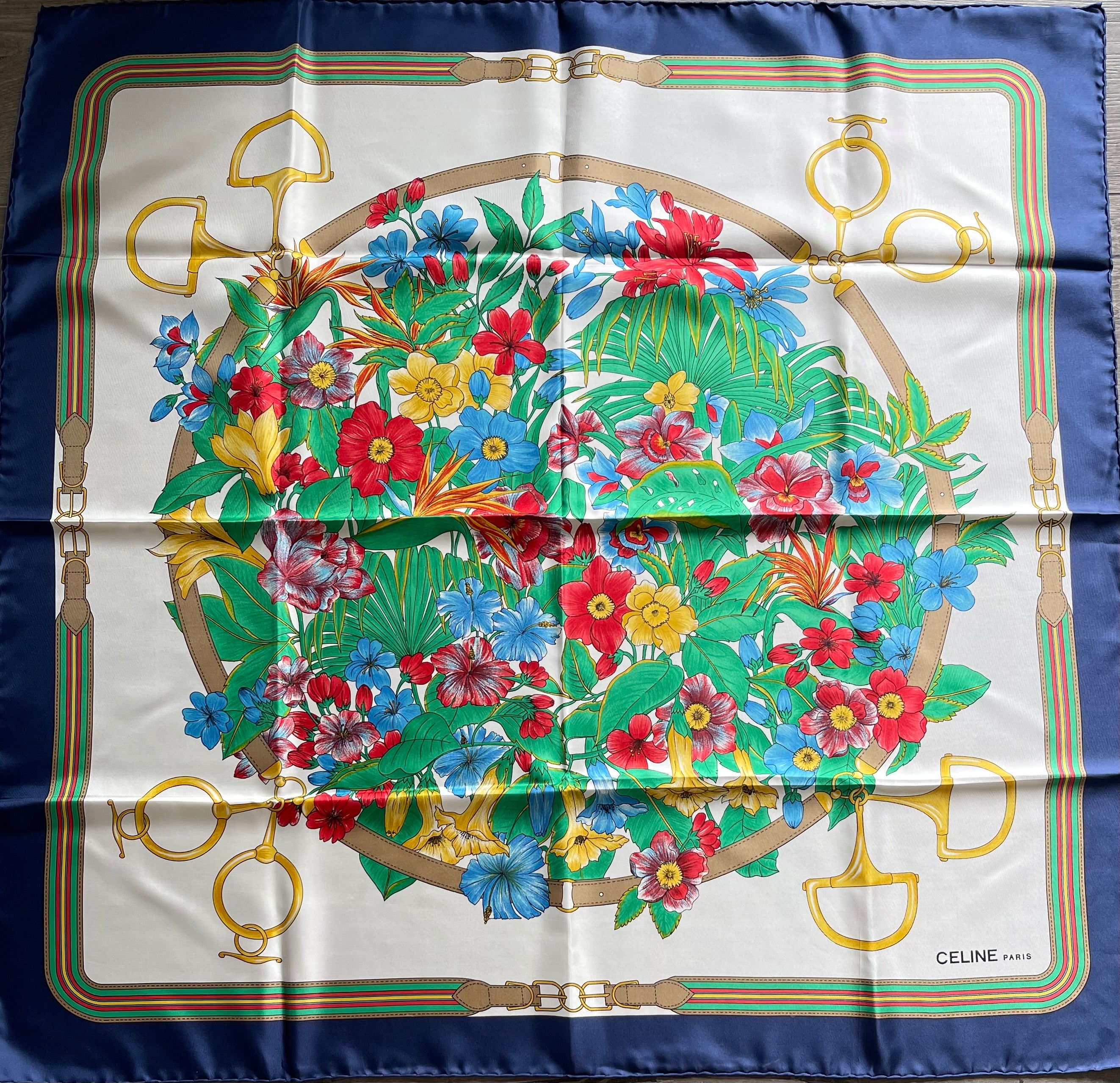 CELINE carré foulard scarf schal sjaal seide soie silk