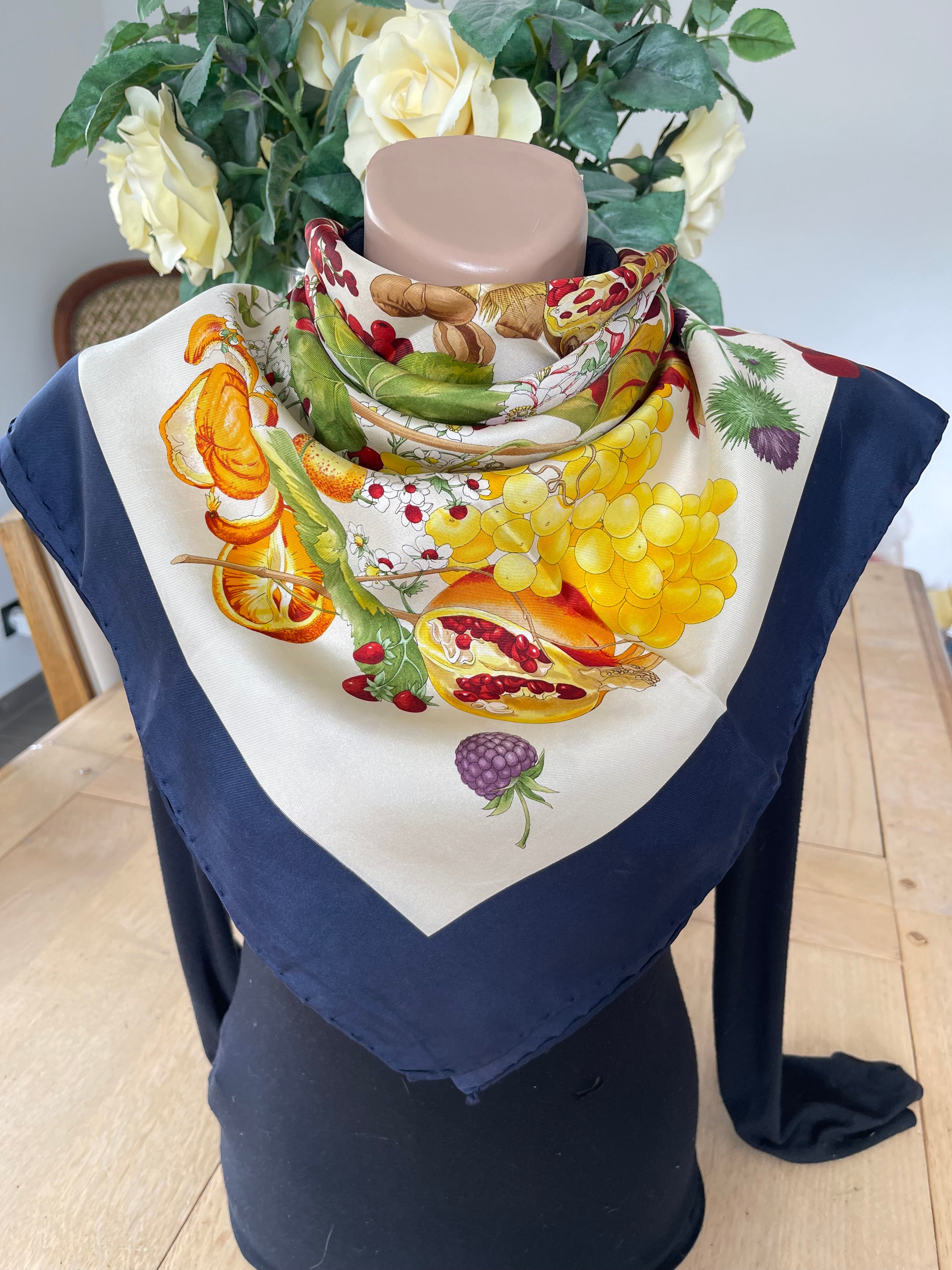 R DI RATTI carré foulard scarf schal sjaal seide silk soie