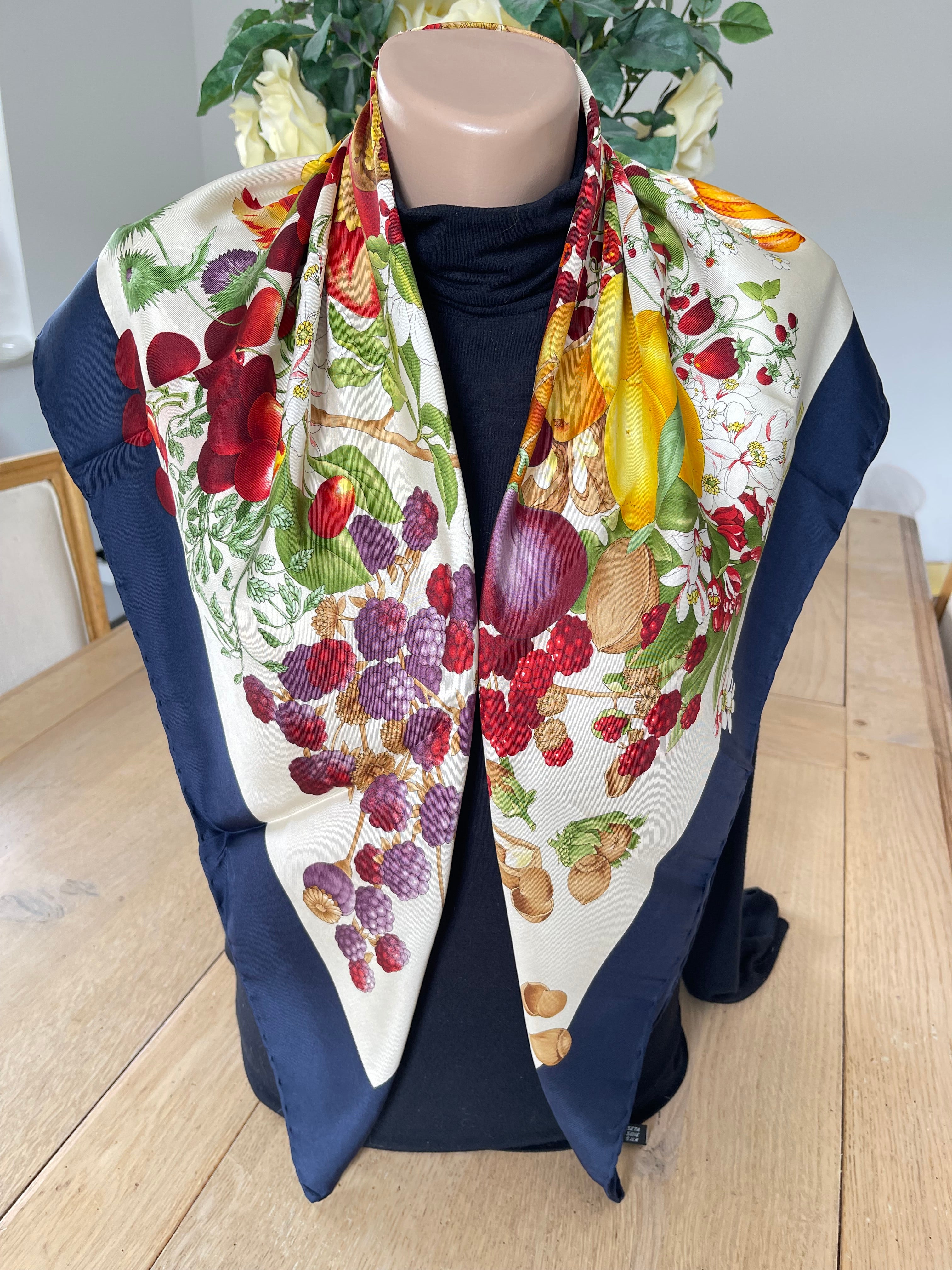 R DI RATTI carré foulard scarf schal sjaal seide silk soie