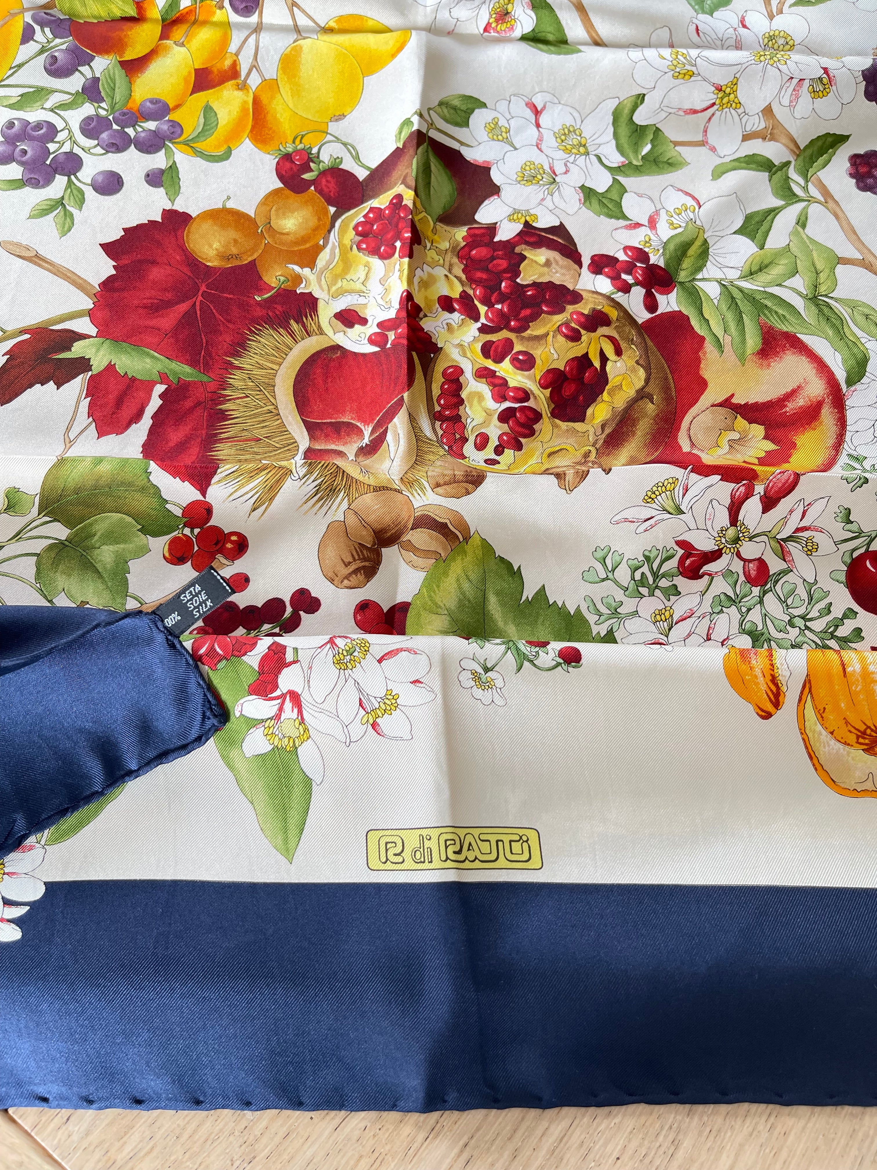 R DI RATTI carré foulard scarf schal sjaal seide silk soie