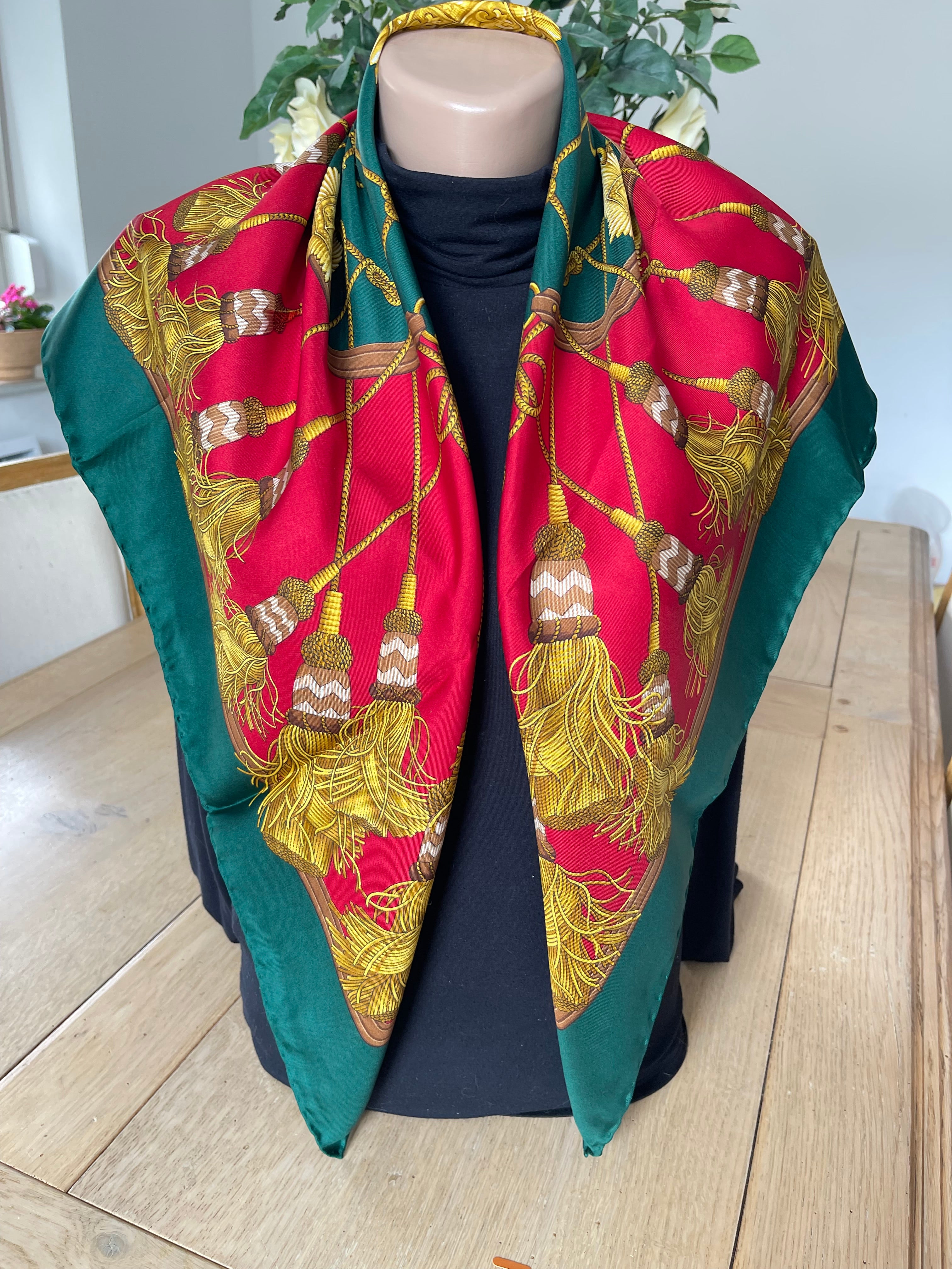 DANIEL LA FORET carré foulard scarf schal sjaal siede soie silk