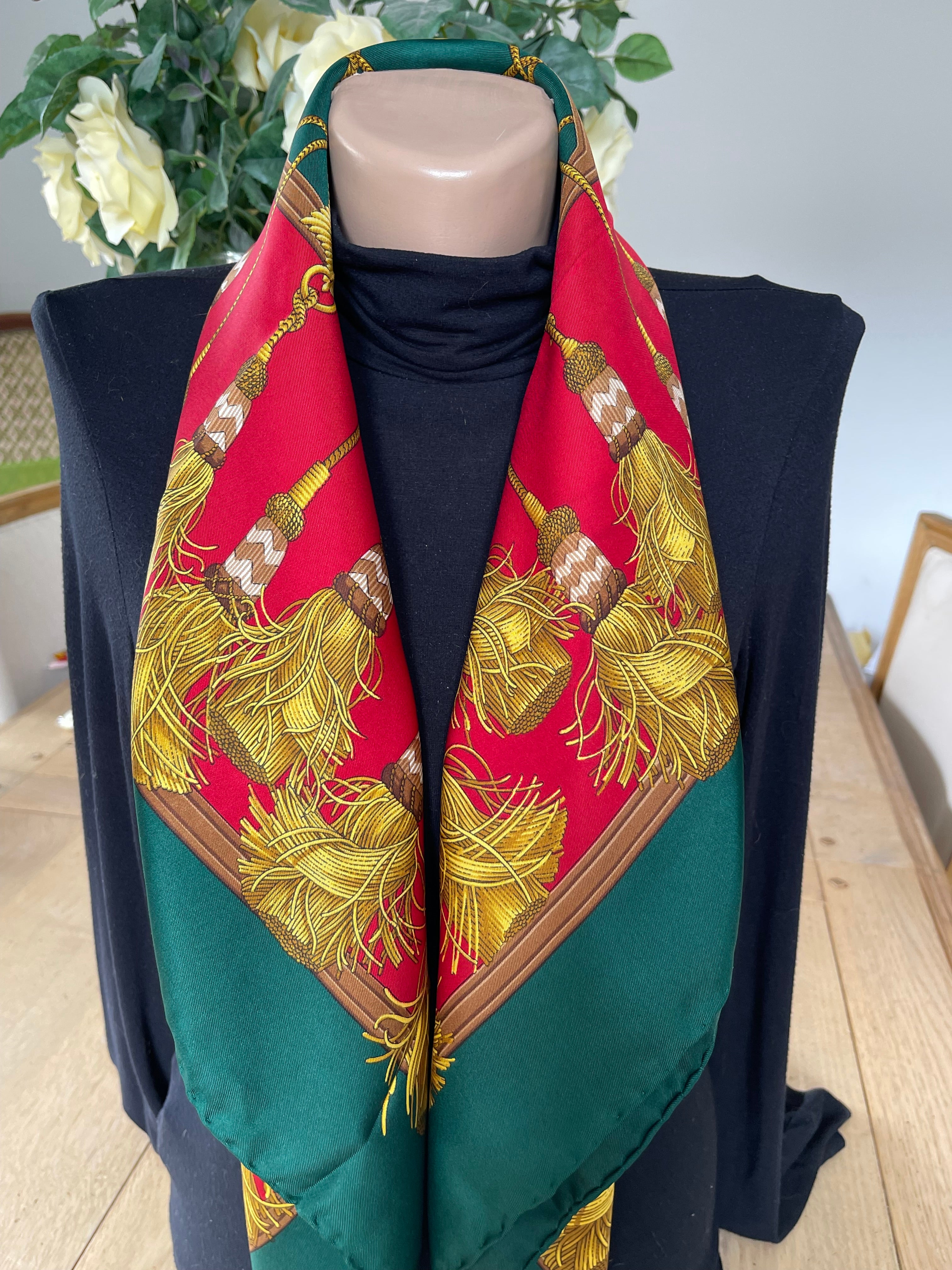 DANIEL LA FORET carré foulard scarf schal sjaal siede soie silk