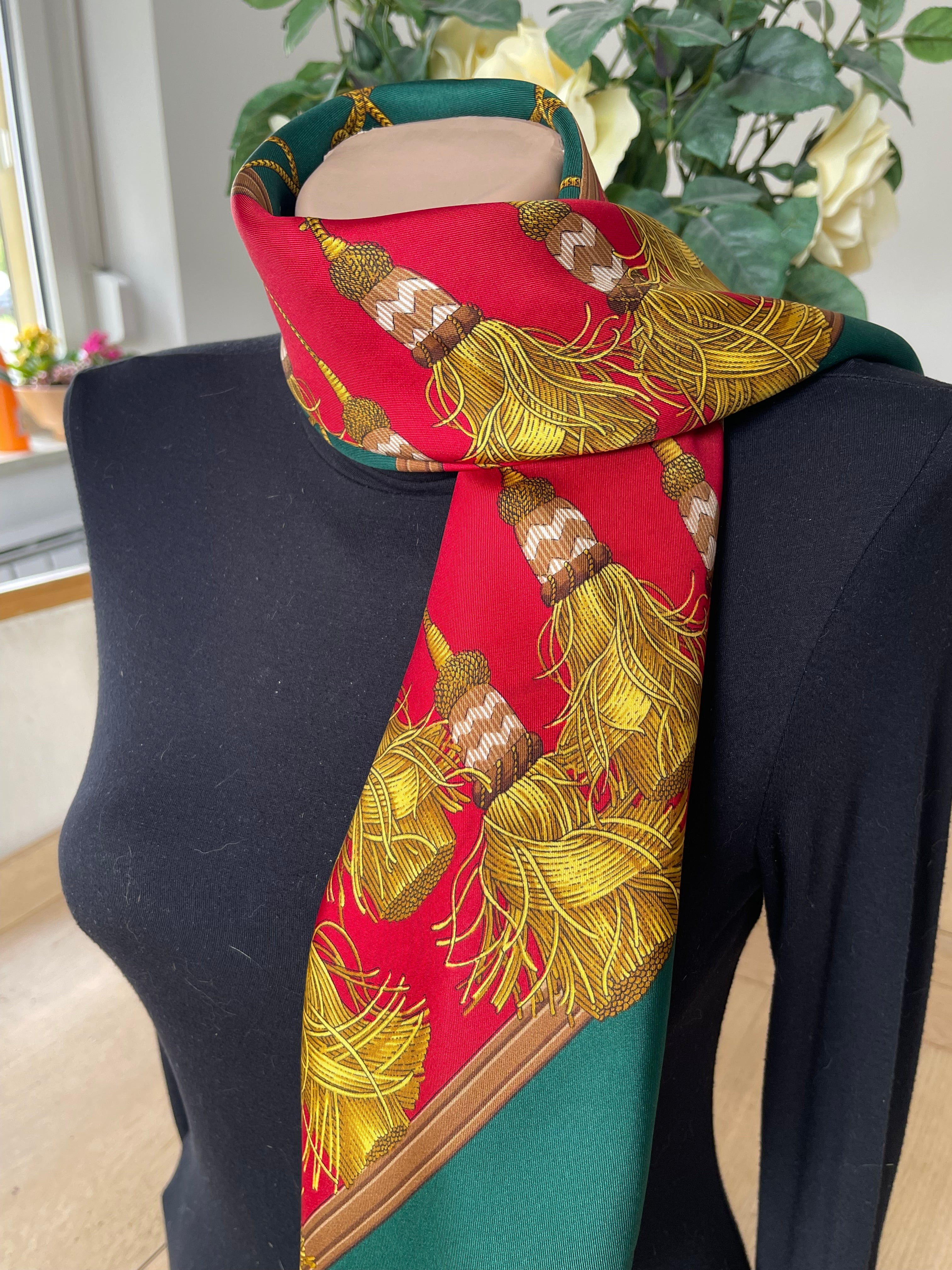 DANIEL LA FORET carré foulard scarf schal sjaal siede soie silk