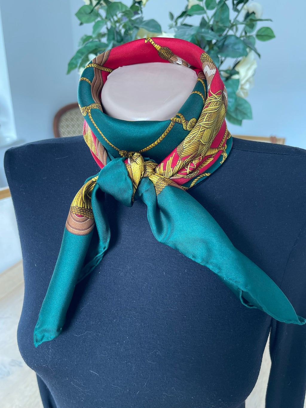 DANIEL LA FORET carré foulard scarf schal sjaal siede soie silk