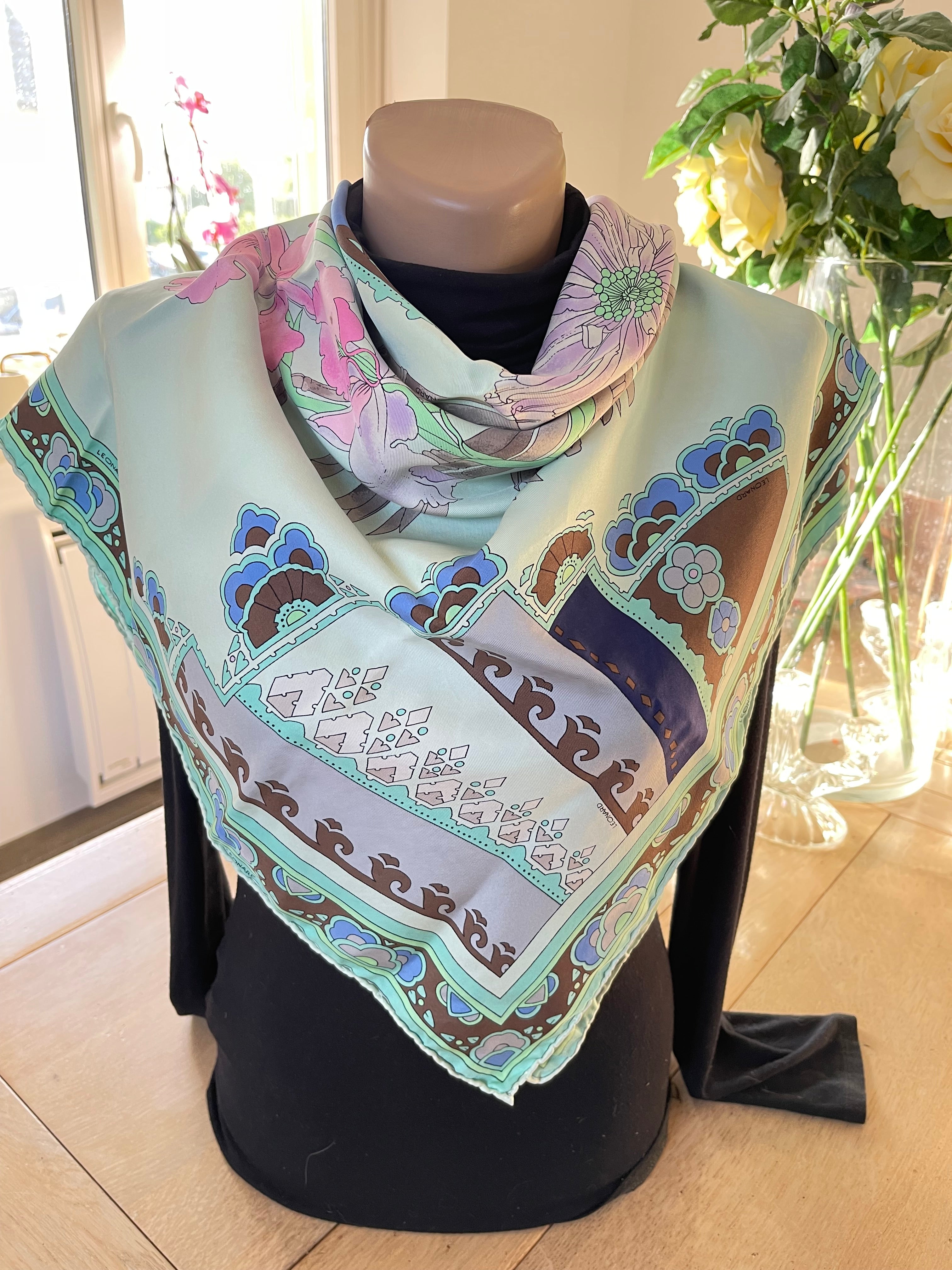 Leonard carré foulard schal sjaal seide silk soie