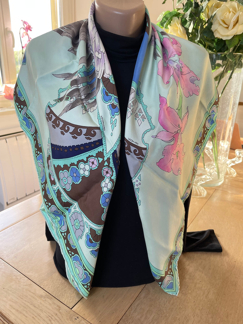Leonard carré foulard schal sjaal seide silk soie