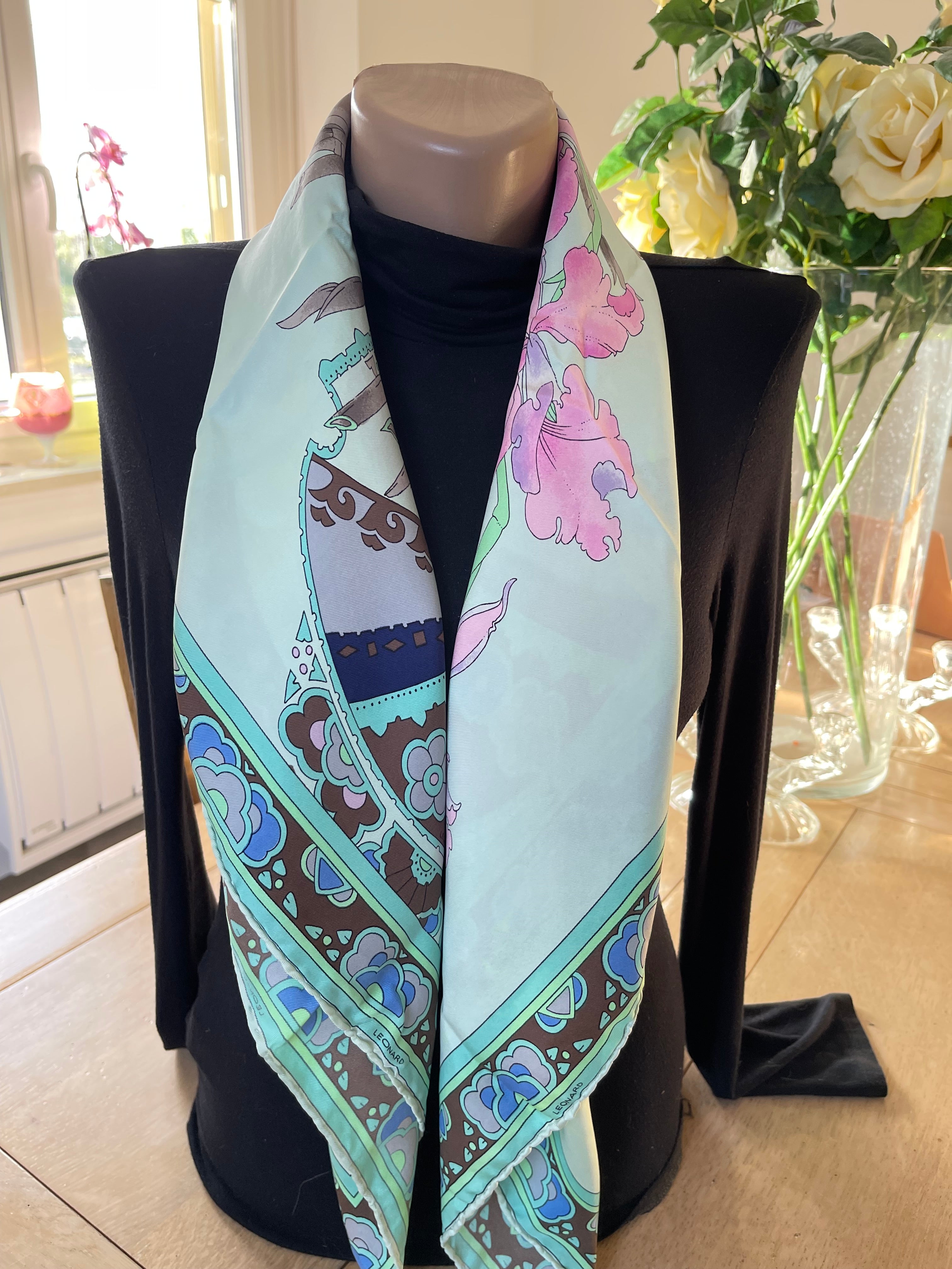Leonard carré foulard schal sjaal seide silk soie