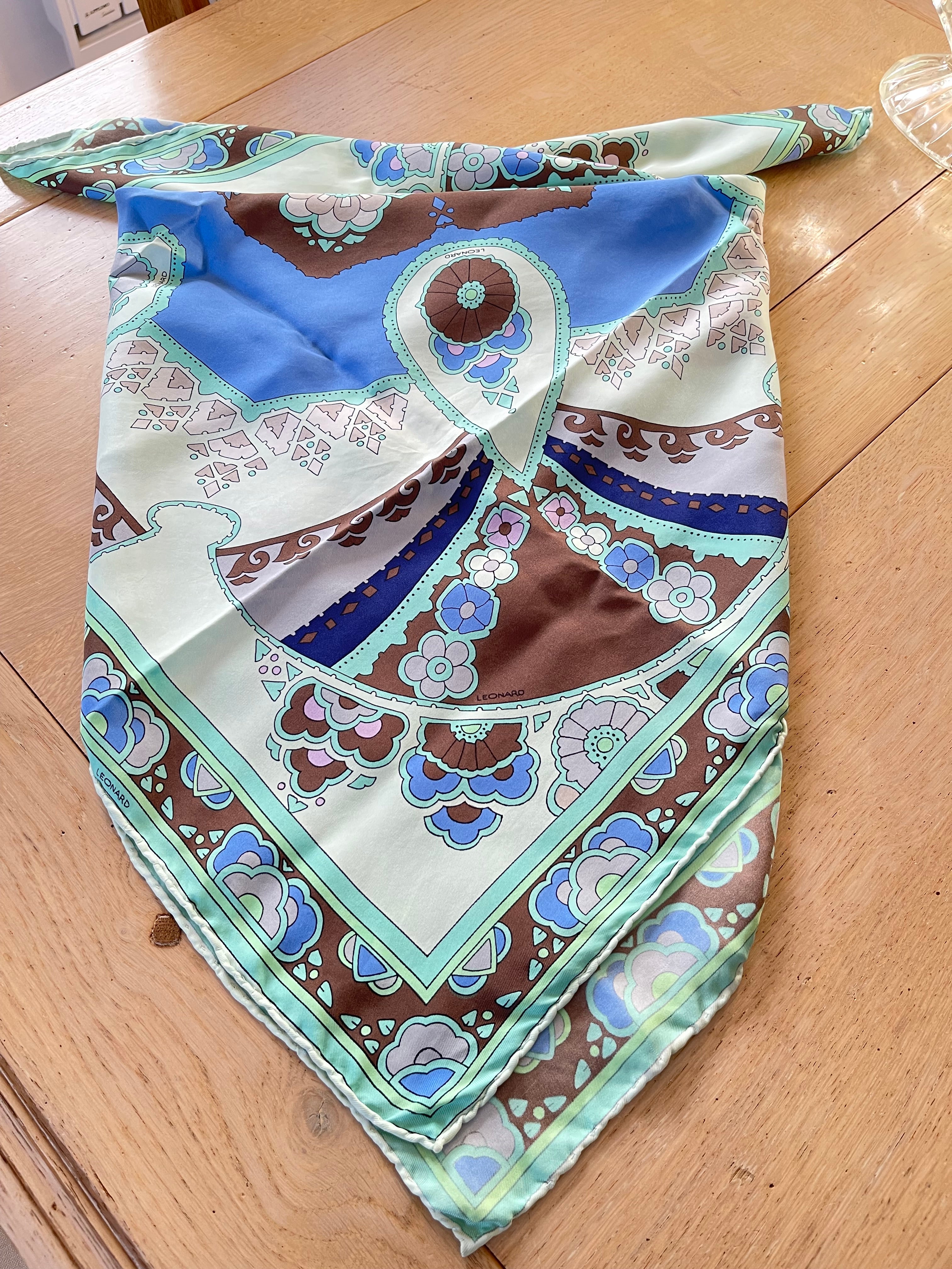 Leonard carré foulard schal sjaal seide silk soie