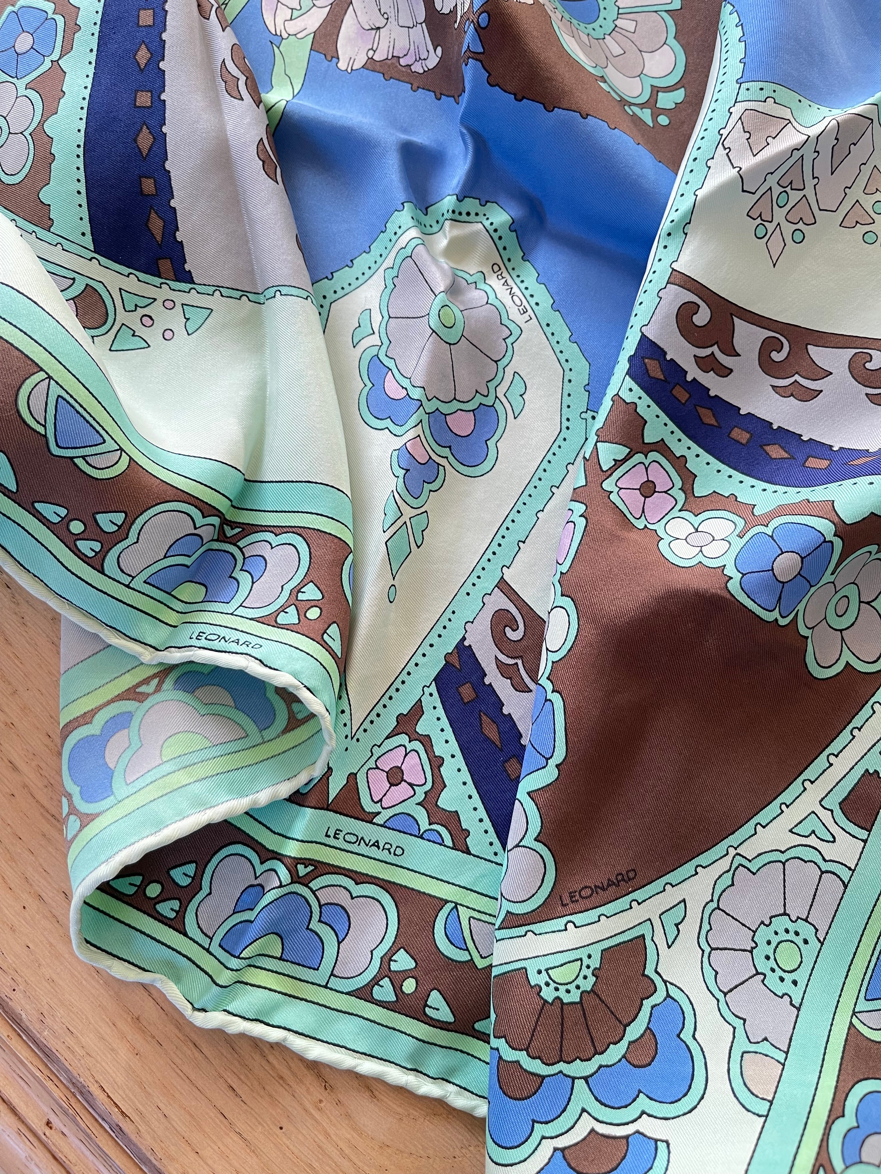 Leonard carré foulard schal sjaal seide silk soie