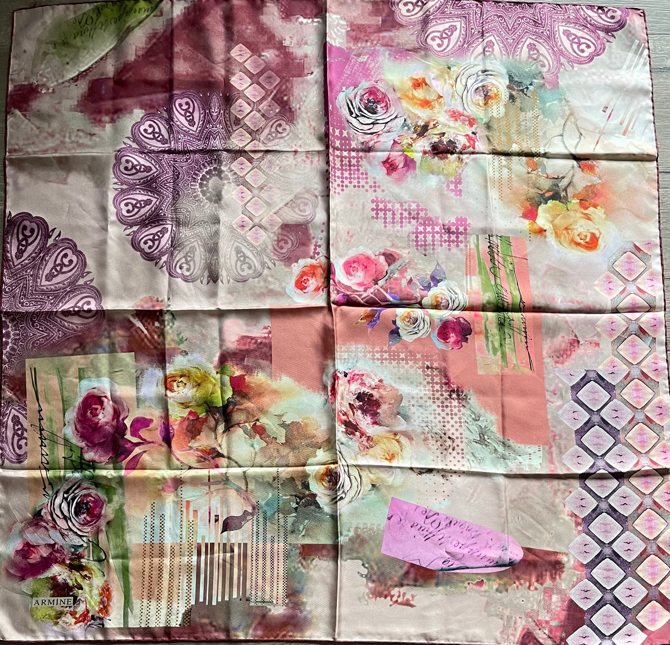 Armine carré foulard scarf sjaal schal seide silk soie