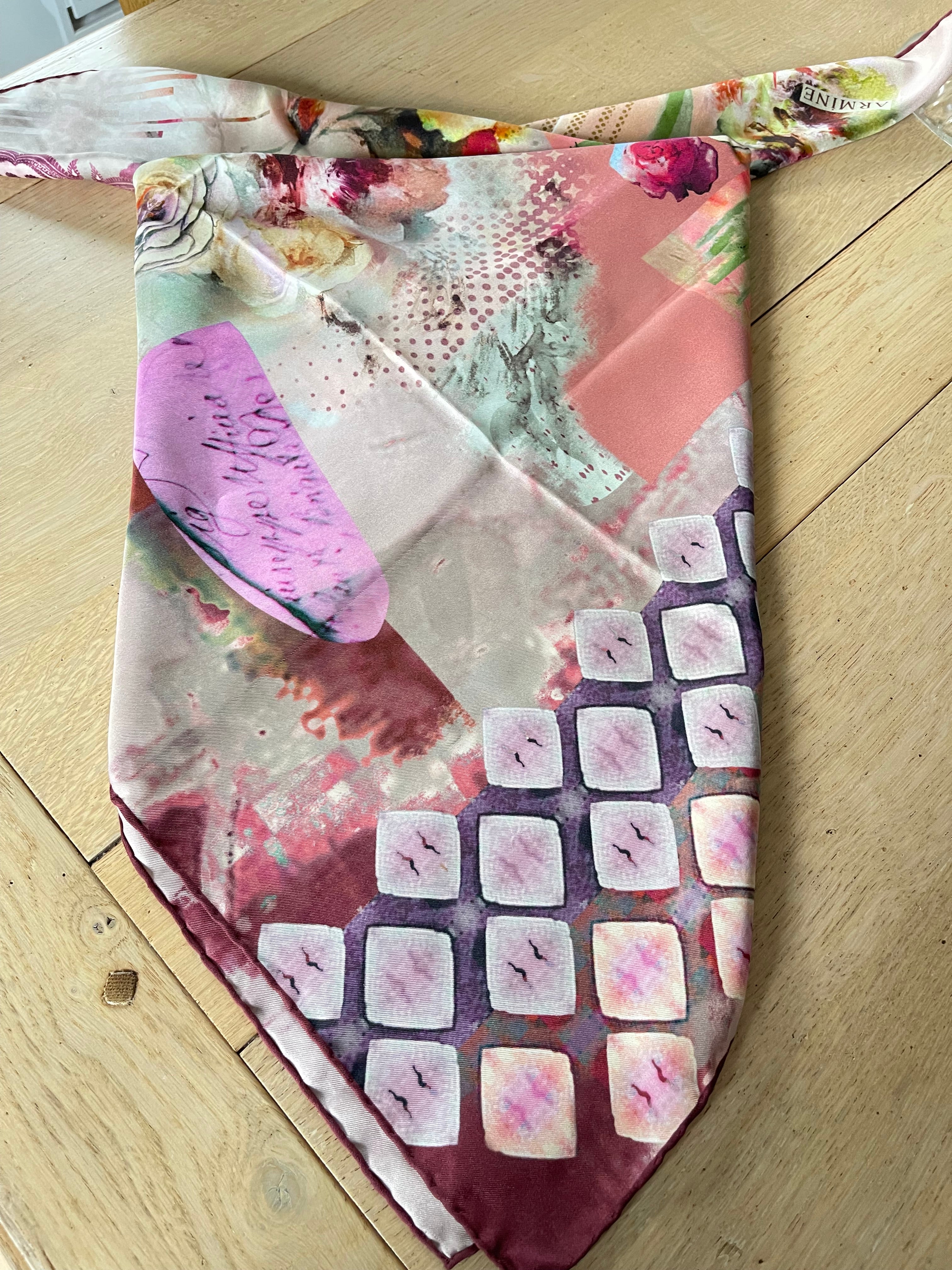 Armine carré foulard scarf sjaal schal seide silk soie