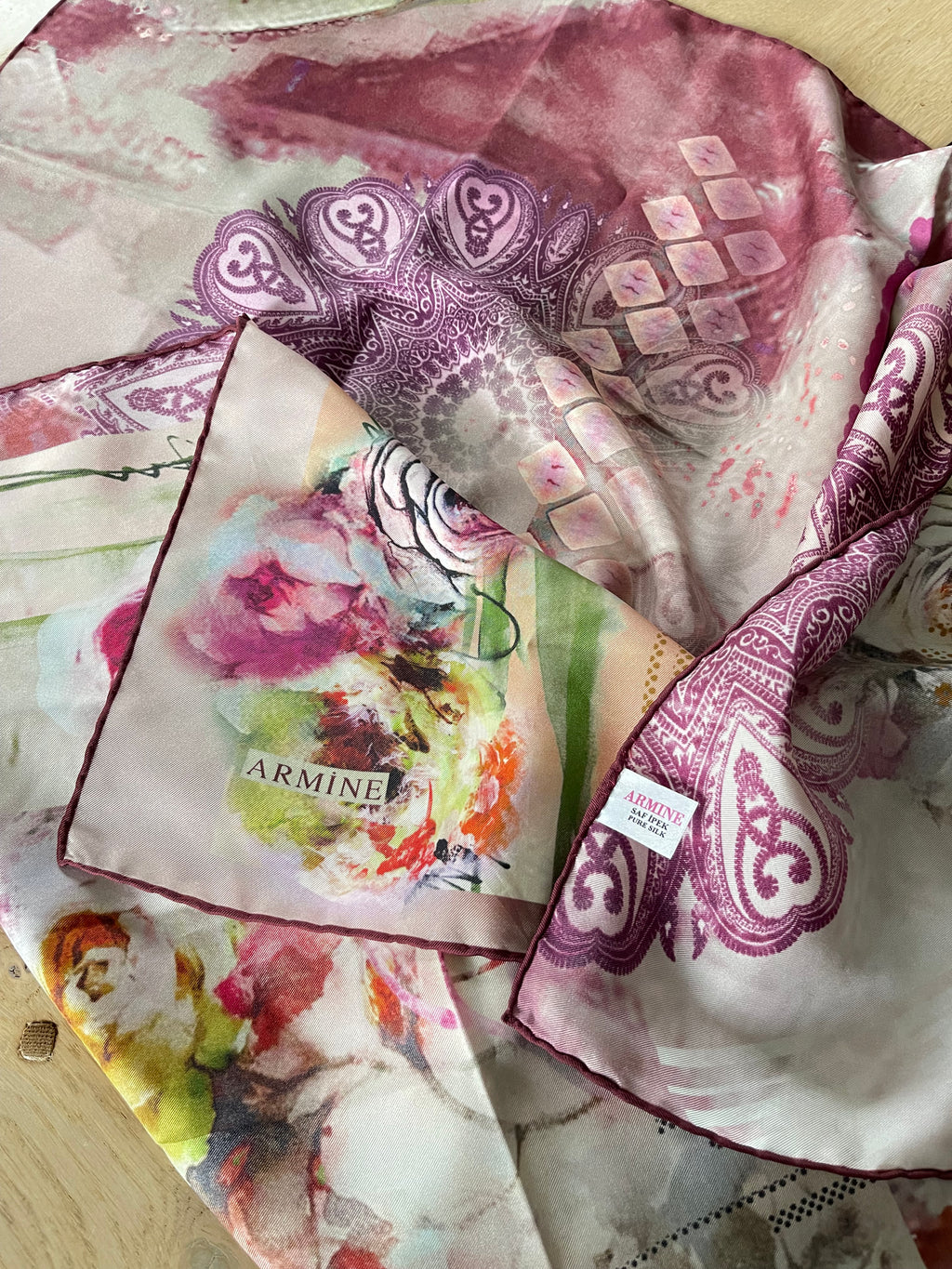 Armine carré foulard scarf sjaal schal seide silk soie