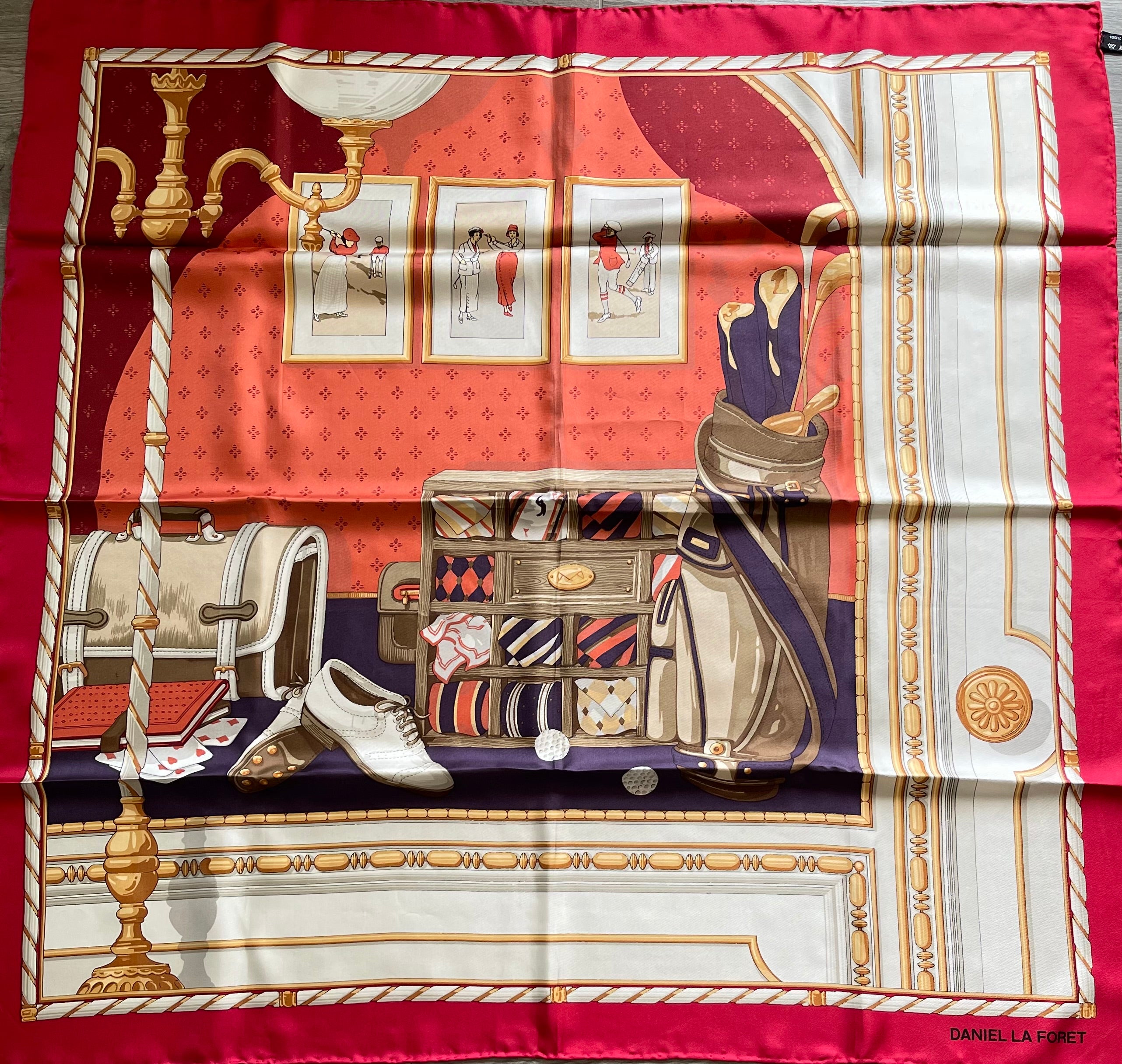 Daniel La foret carré foulard scarf schal sjaal seide silk soie