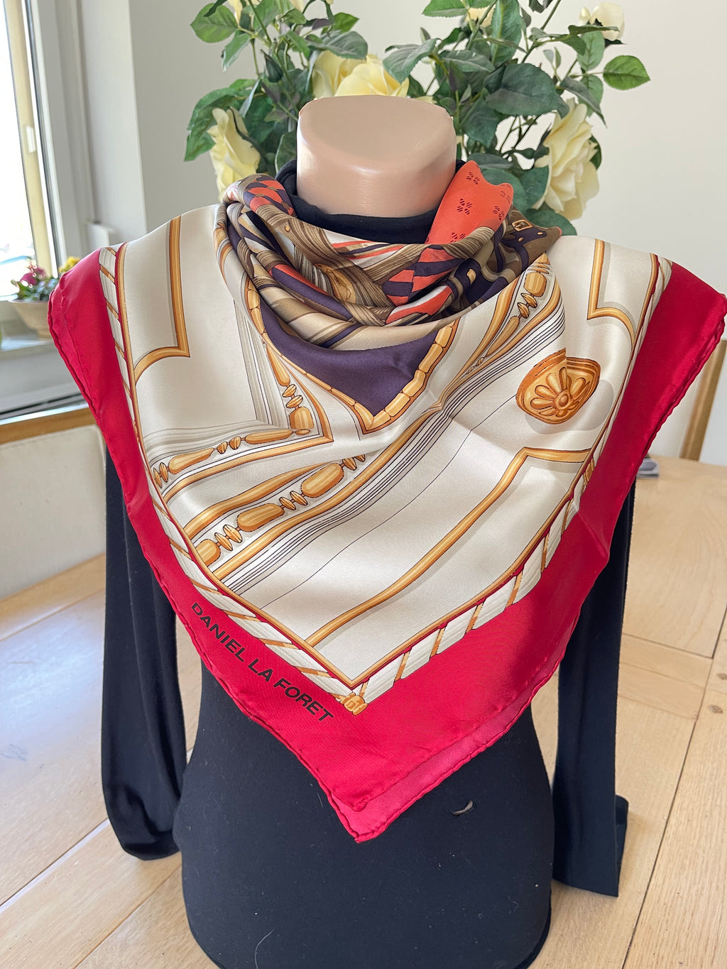 Daniel La foret carré foulard scarf schal sjaal seide silk soie