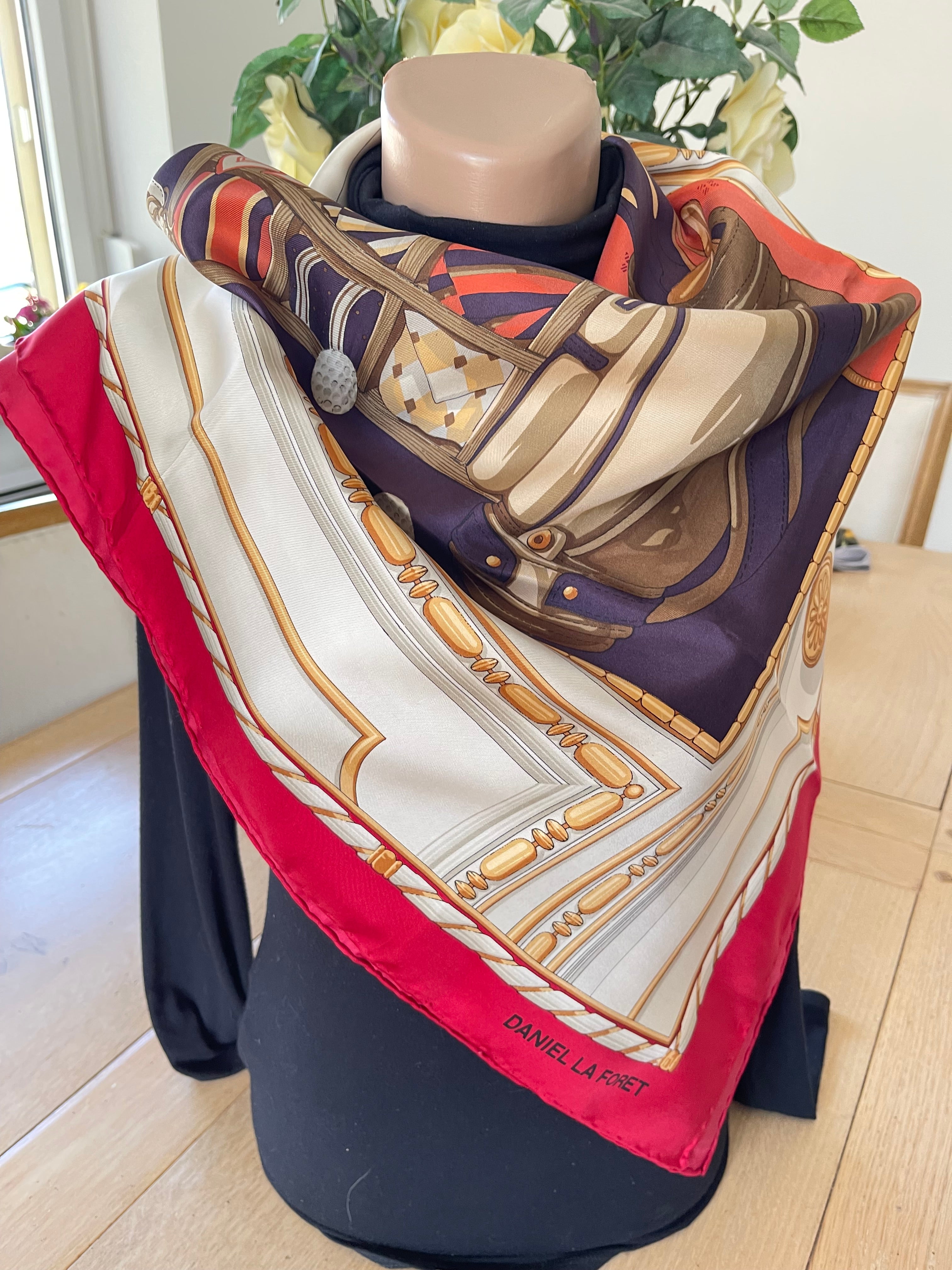 Daniel La foret carré foulard scarf schal sjaal seide silk soie