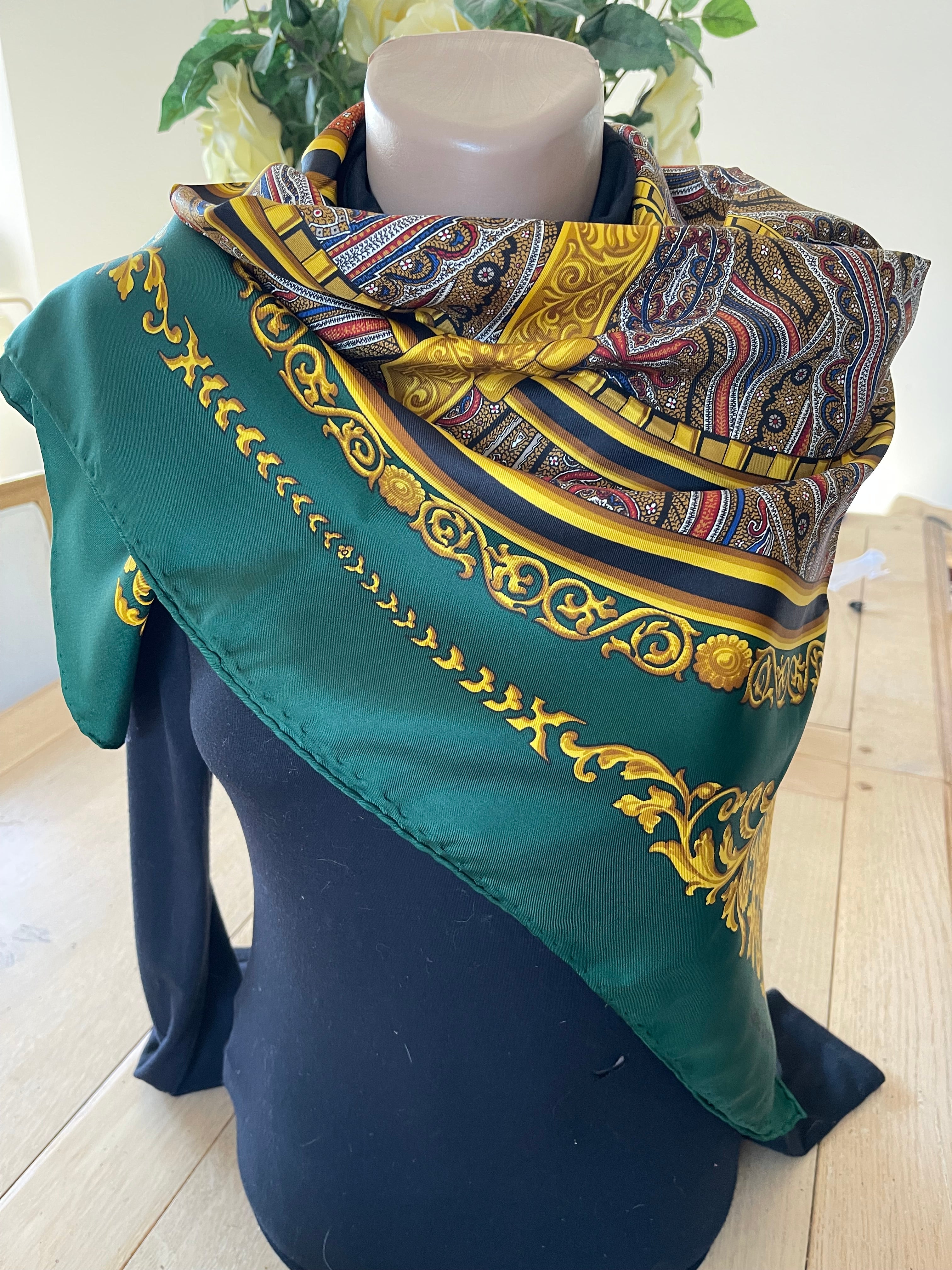 DANIEL LA FORET carré foulard sjaal schal seide silk soie