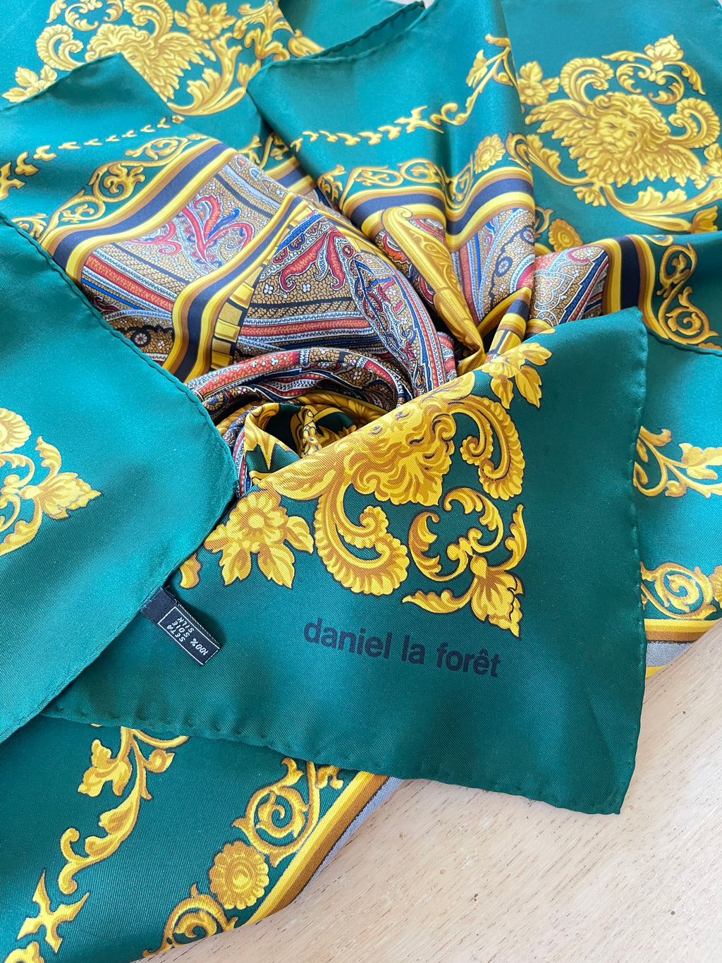DANIEL LA FORET carré foulard sjaal schal seide silk soie