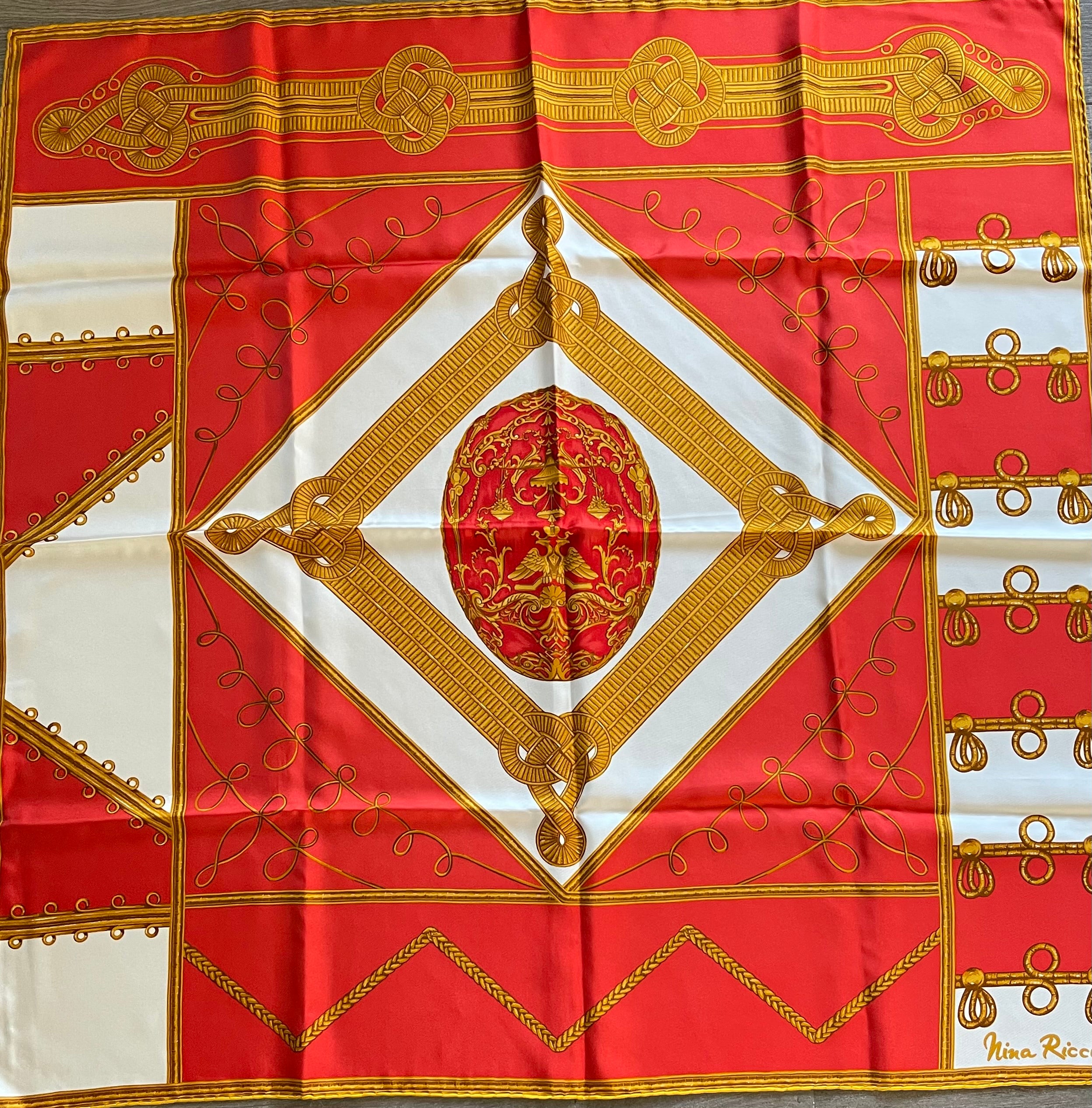 Nina Ricci foulard carré scarf schal sjaal seide silk soie