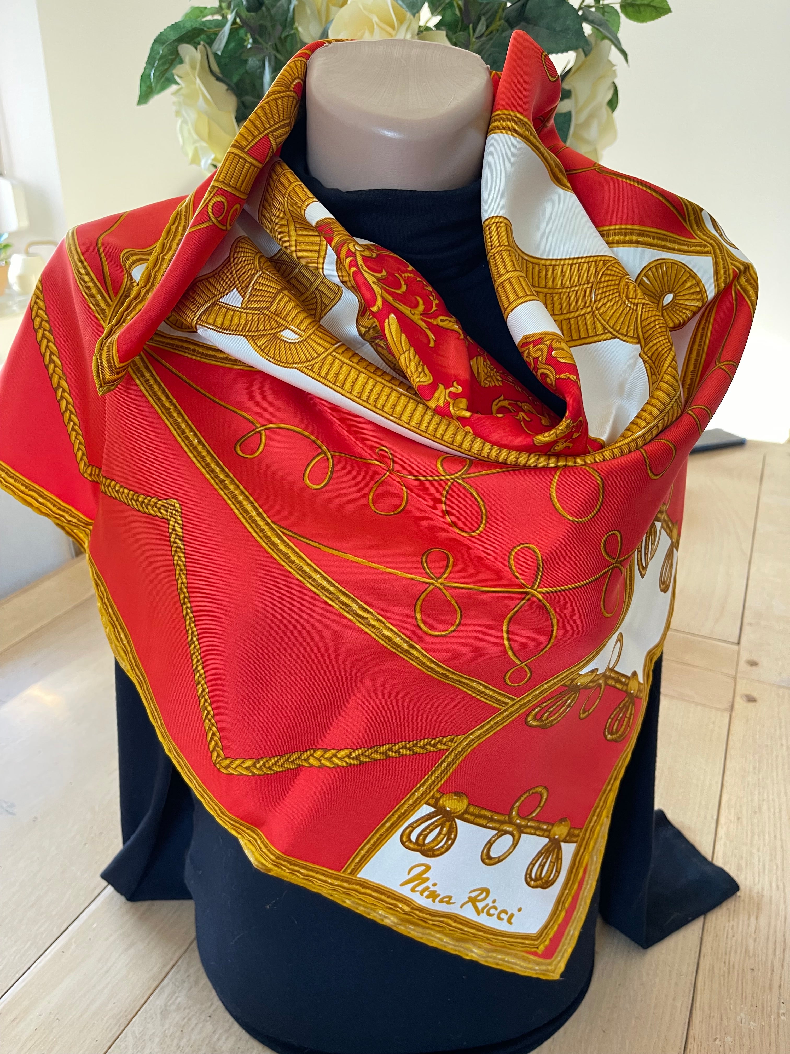 Nina Ricci foulard carré scarf schal sjaal seide silk soie