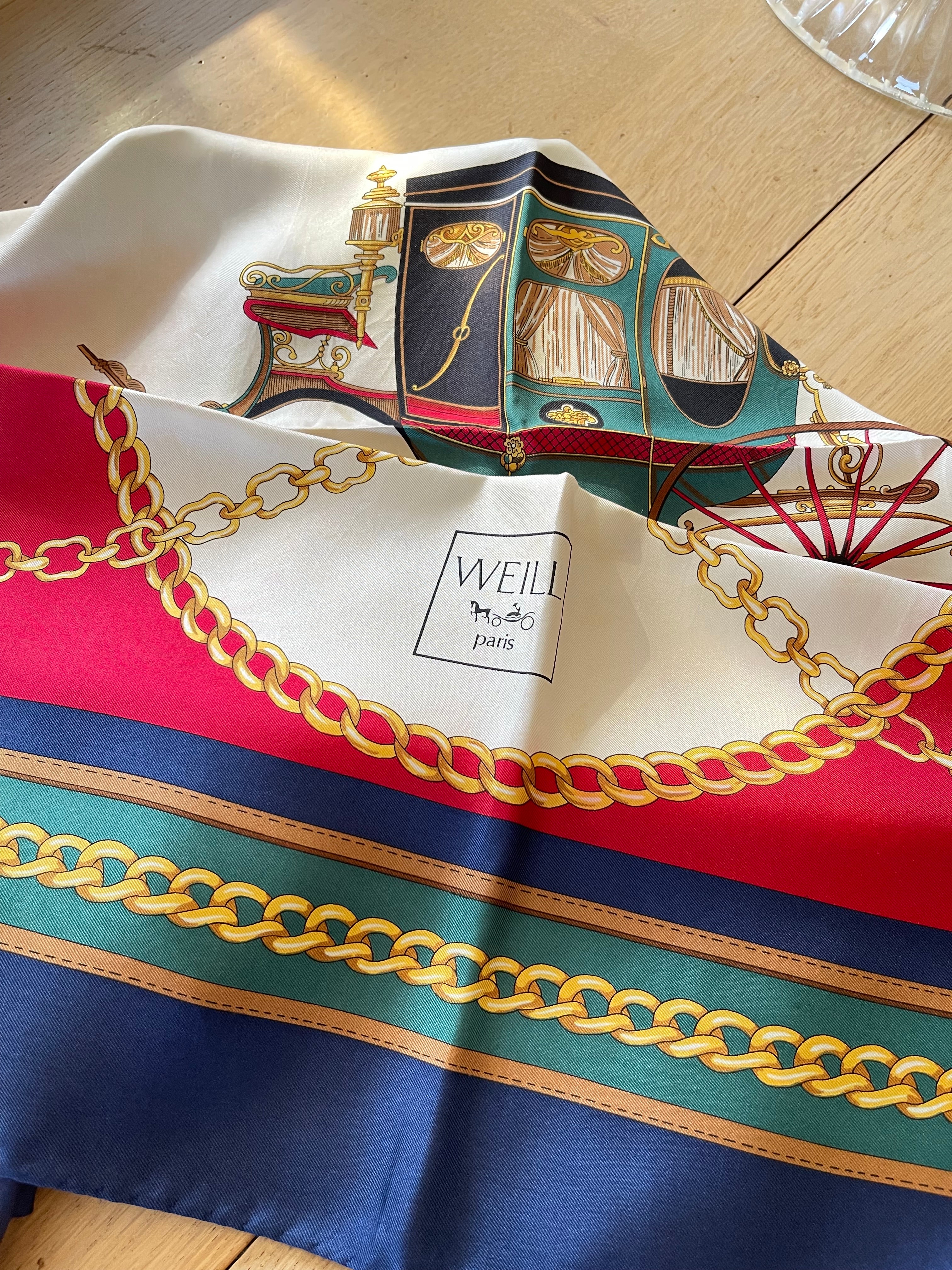 Weil Paris carré foulard scarf schal sjaal seide soie silk