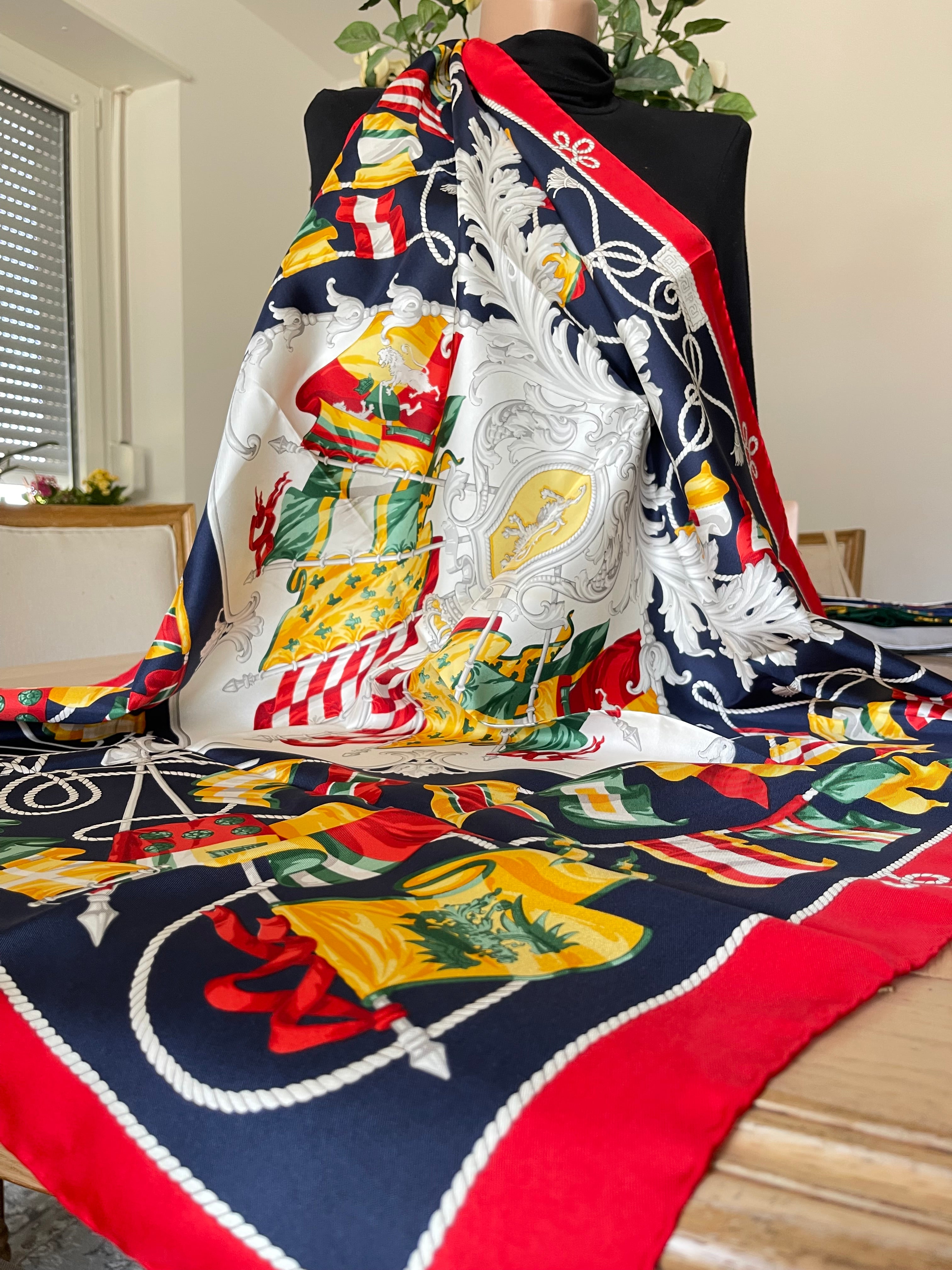 R DI RATTI foulard carré schal sjaal scarf seide soie silk