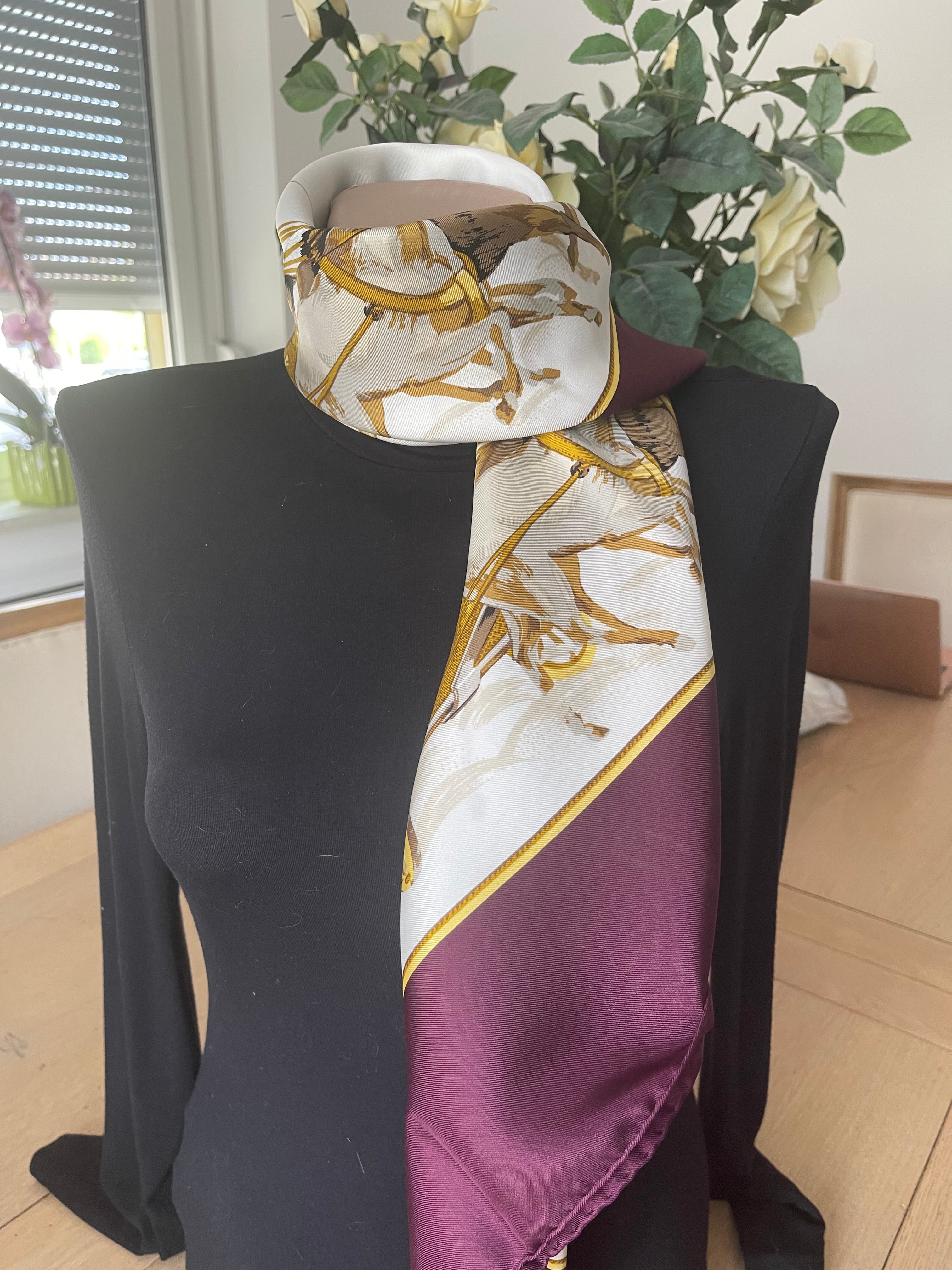 Pignat carré foulard scarf schal sjaal seide soie silk
