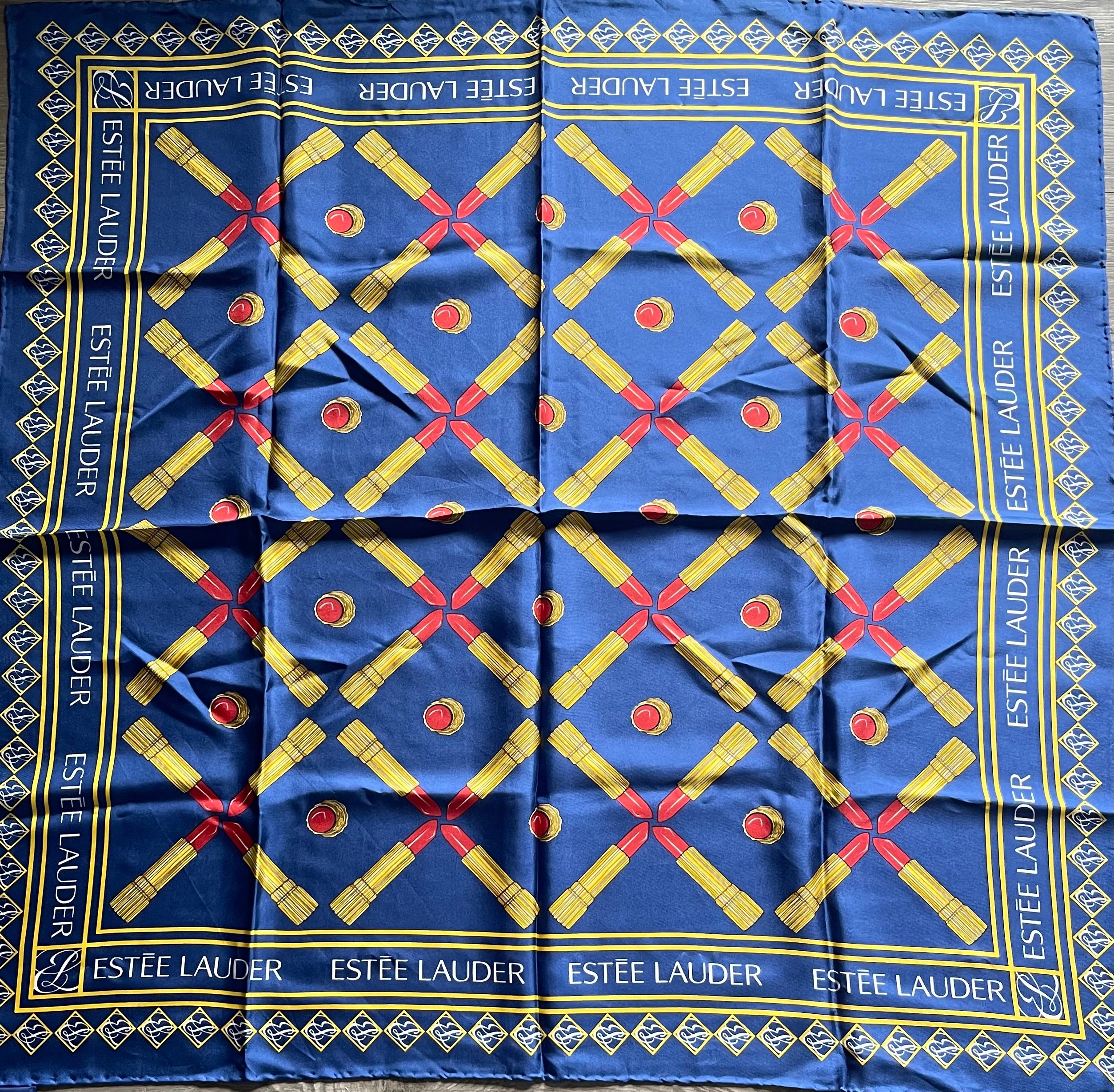 ESTEE LAUDER carré foulard scarf schal sjaal seide silk soie