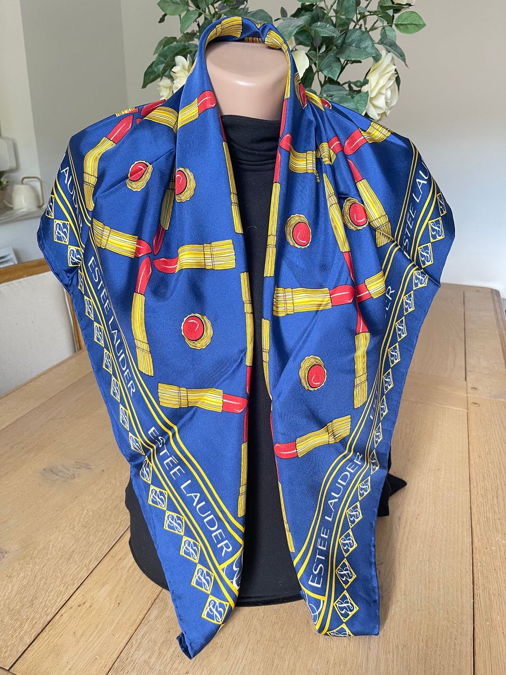 ESTEE LAUDER carré foulard scarf schal sjaal seide silk soie